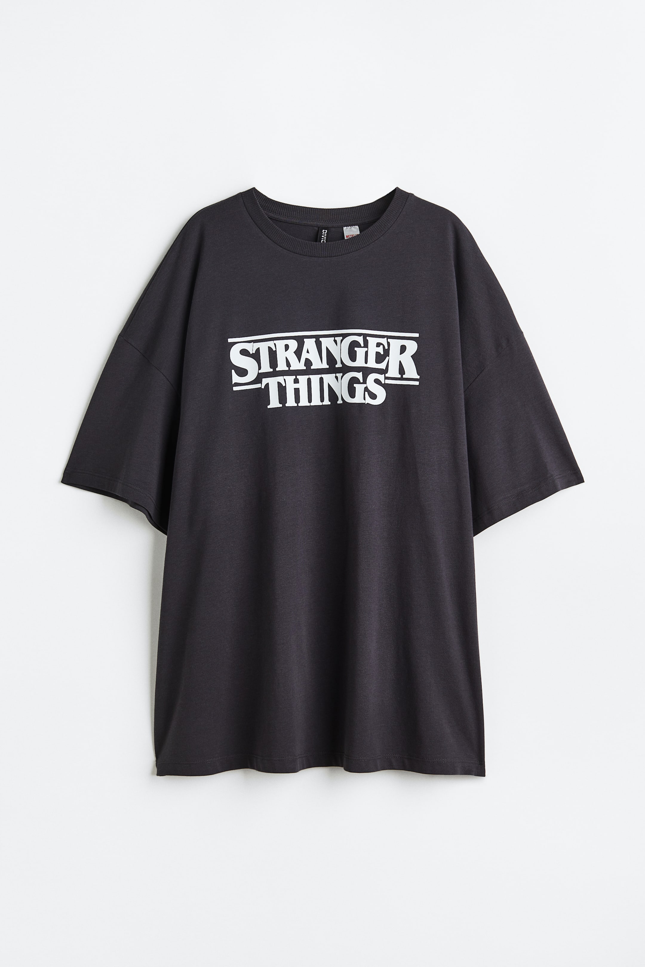 View larger image: Oversized printed T-shirt - Dark grey/Stranger Things - Ladies | H&M 1