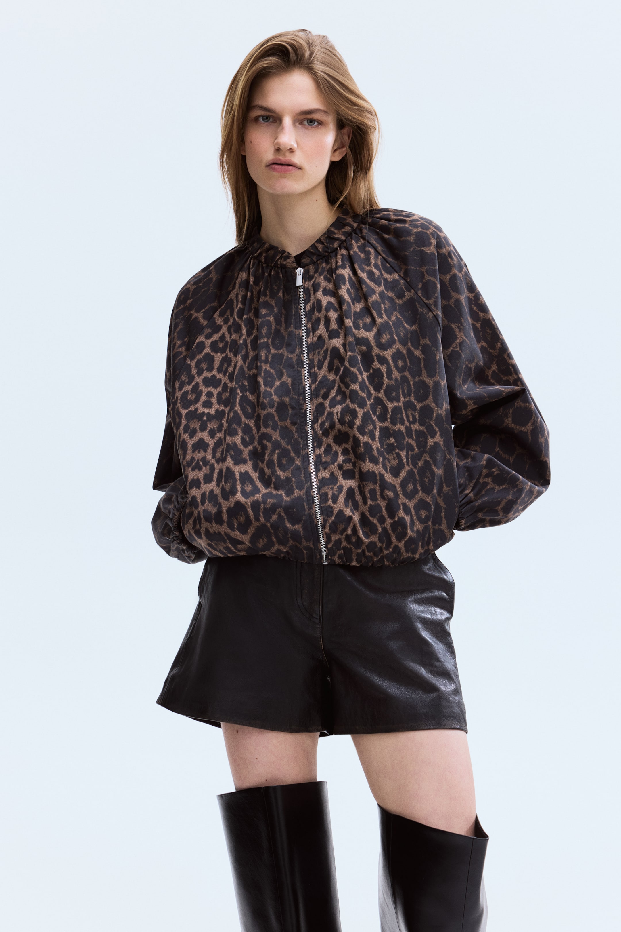 Blouson aviateur à fronces