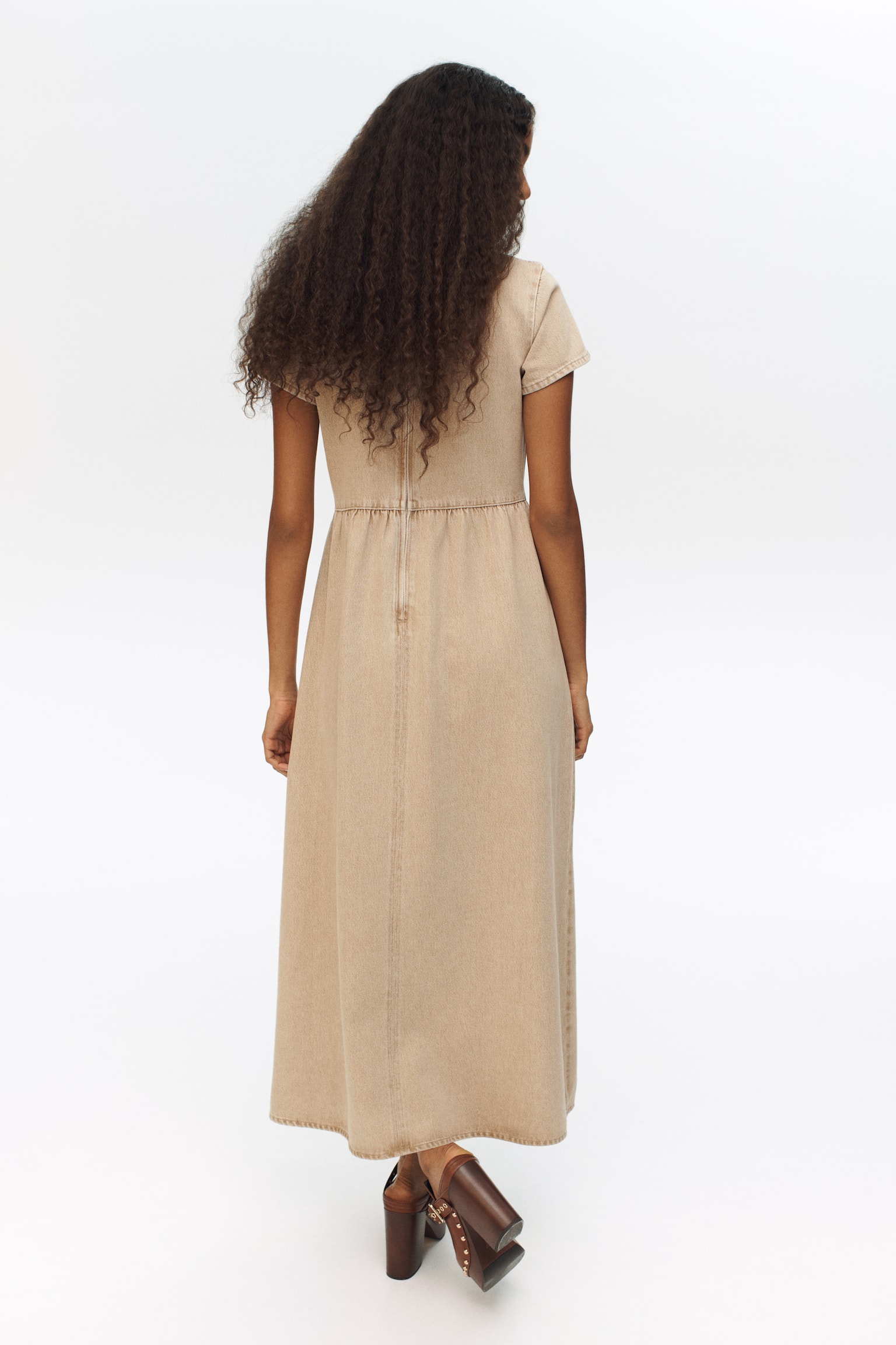 Denim maxi dress - Beige - 5