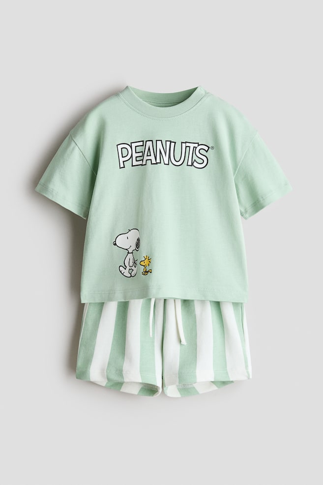 Conjunto estampado de 2 piezas - Verde claro/Snoopy/Verde menta/El rey león/Gris claro/Mickey Mouse/Azul claro/Bluey/Gris claro/Batman/Turquesa/Mickey Mouse/Gris oscuro/Snoopy/Beige/Coches - 1