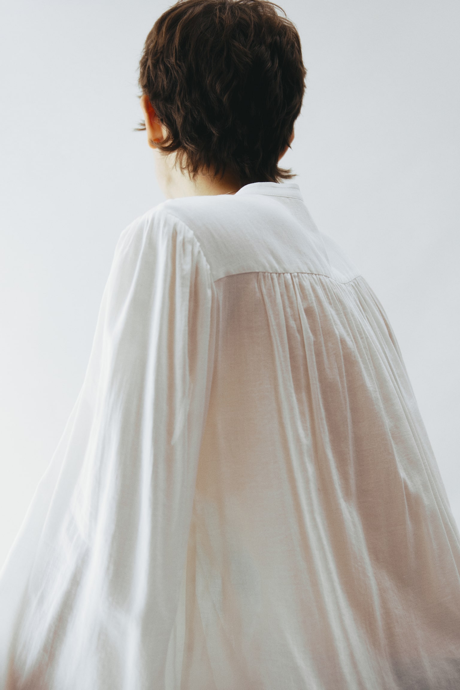 Pintucked blouse - White/Light blue - 5