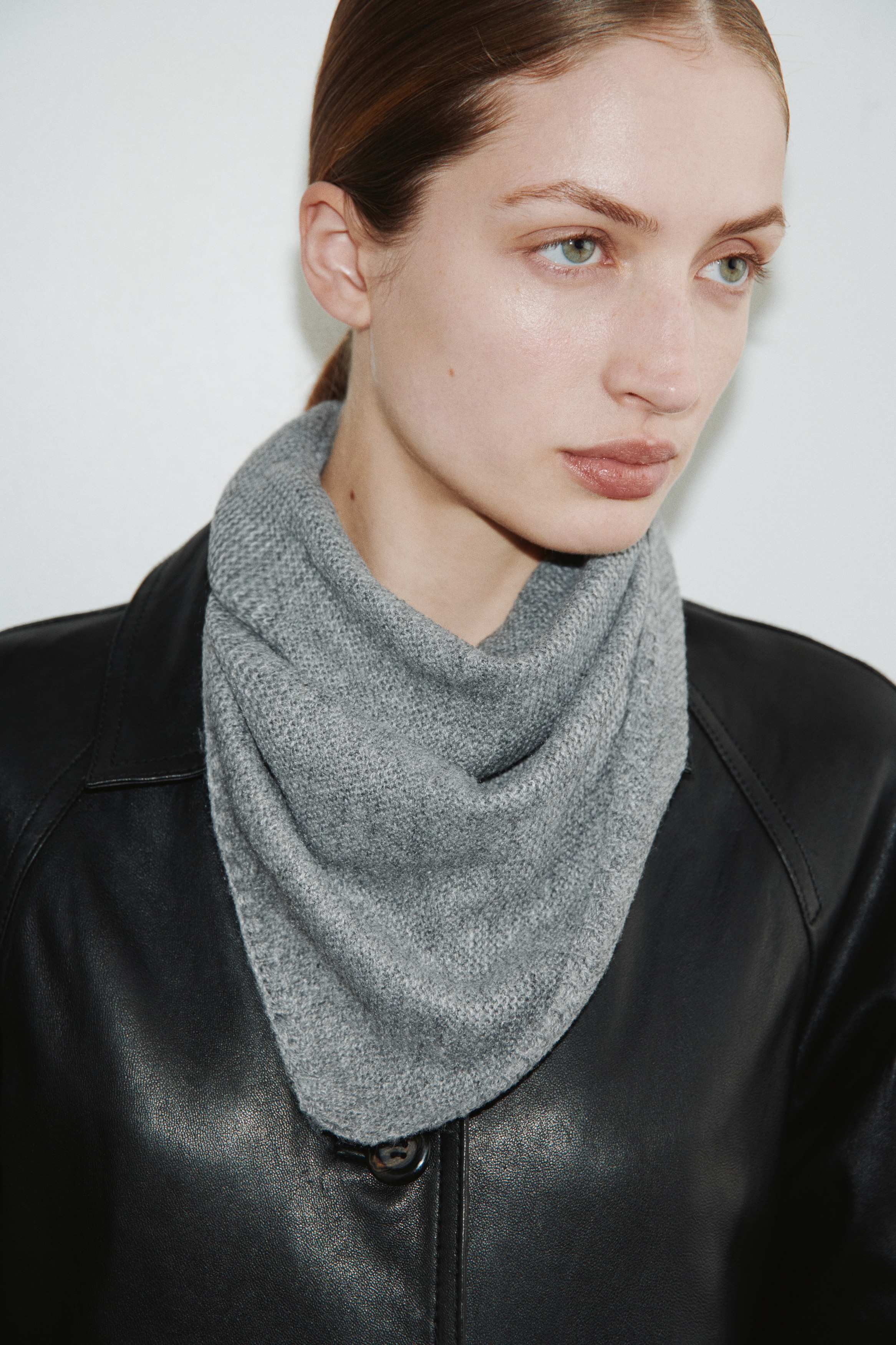 Garter-stitched triangle scarf