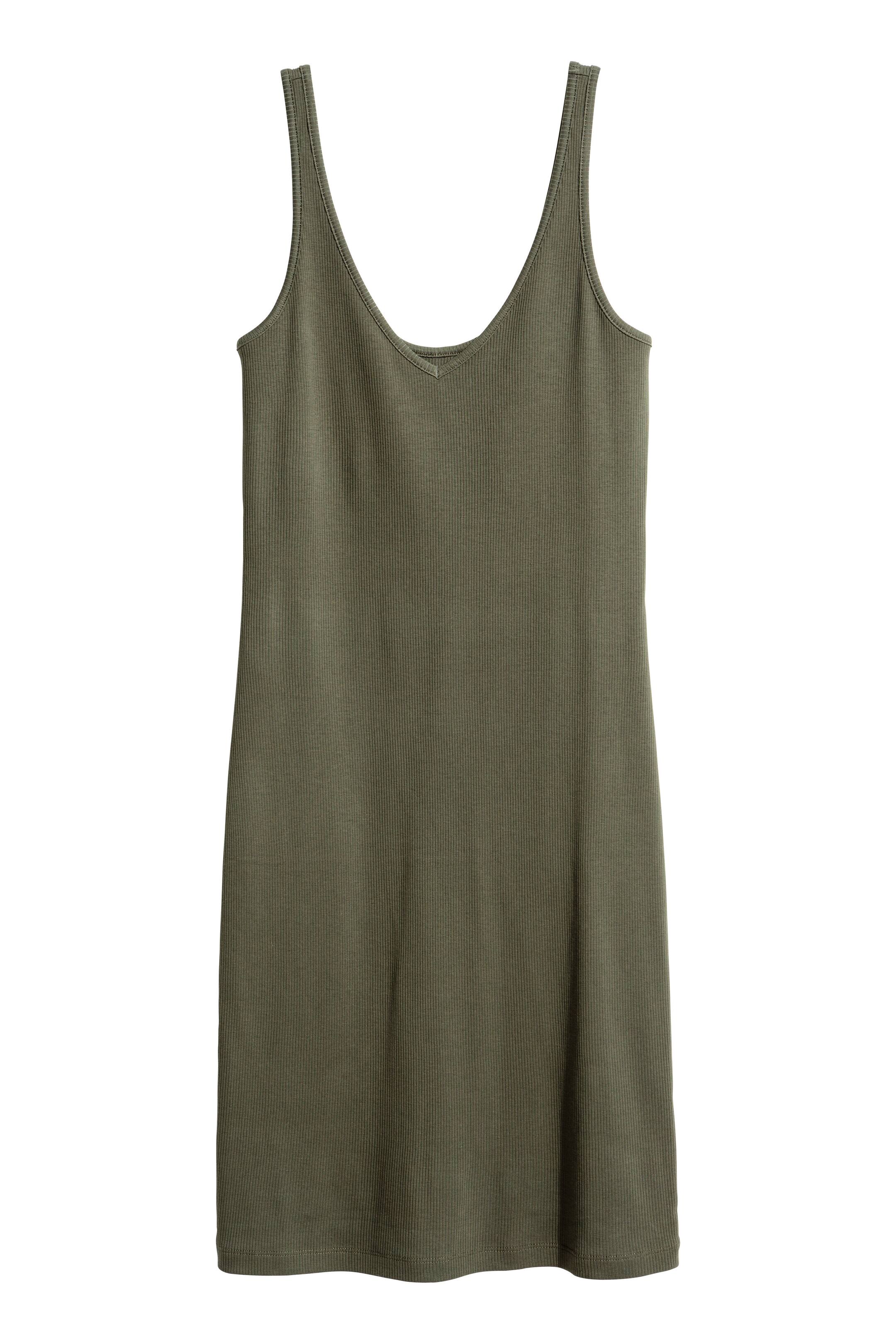 View larger image: Jersey dress - Dark khaki green - Ladies | H&M GB 1