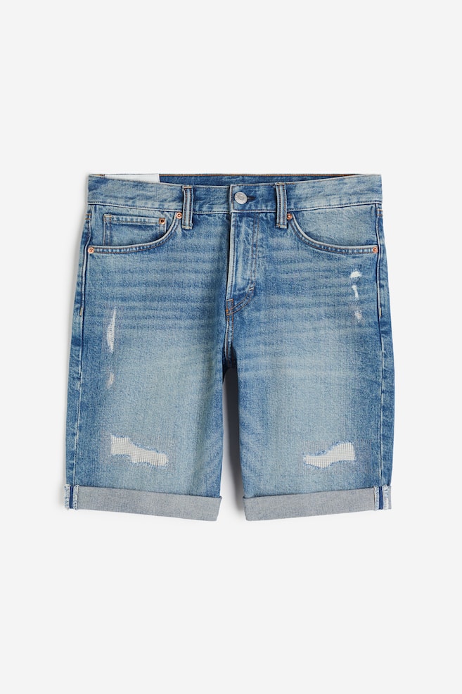 Regular jeansshort - Denimblauw - 1