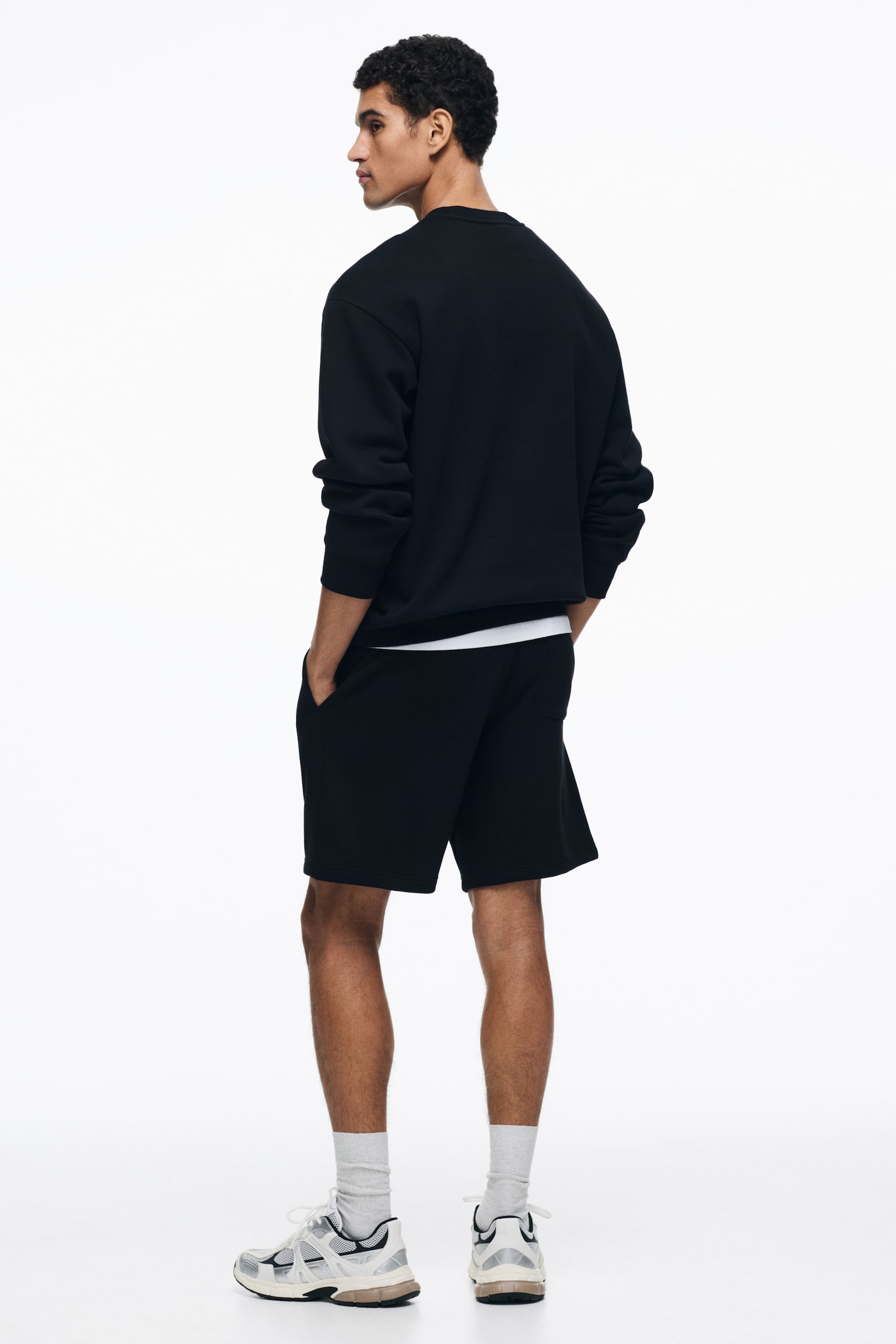 Regular Fit Shorts - Black/Light grey marl/Dark brown - 5
