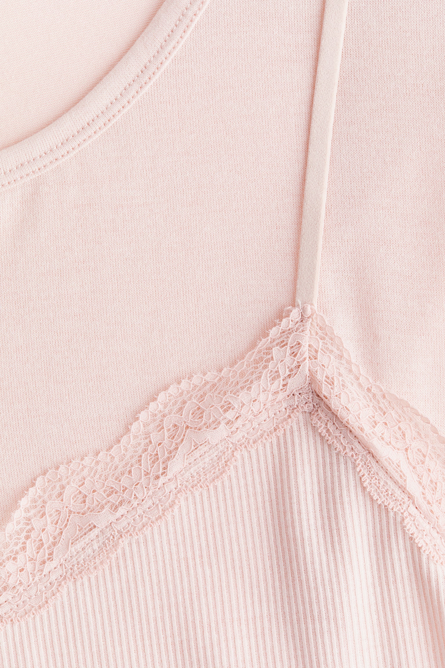 레이어드 탑 - 라이트 핑크/다크 그레이 멜란지/화이트 - 4