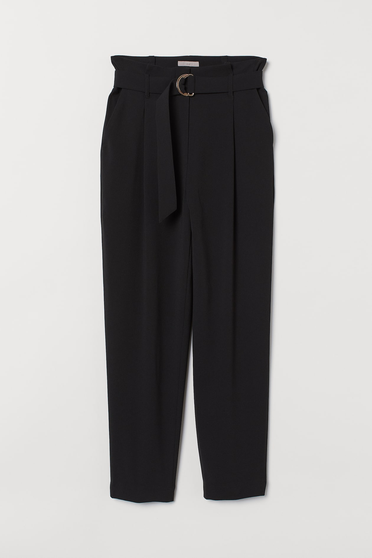 Paper-bag Pants - High waist - Long - Black - Ladies | H&M US