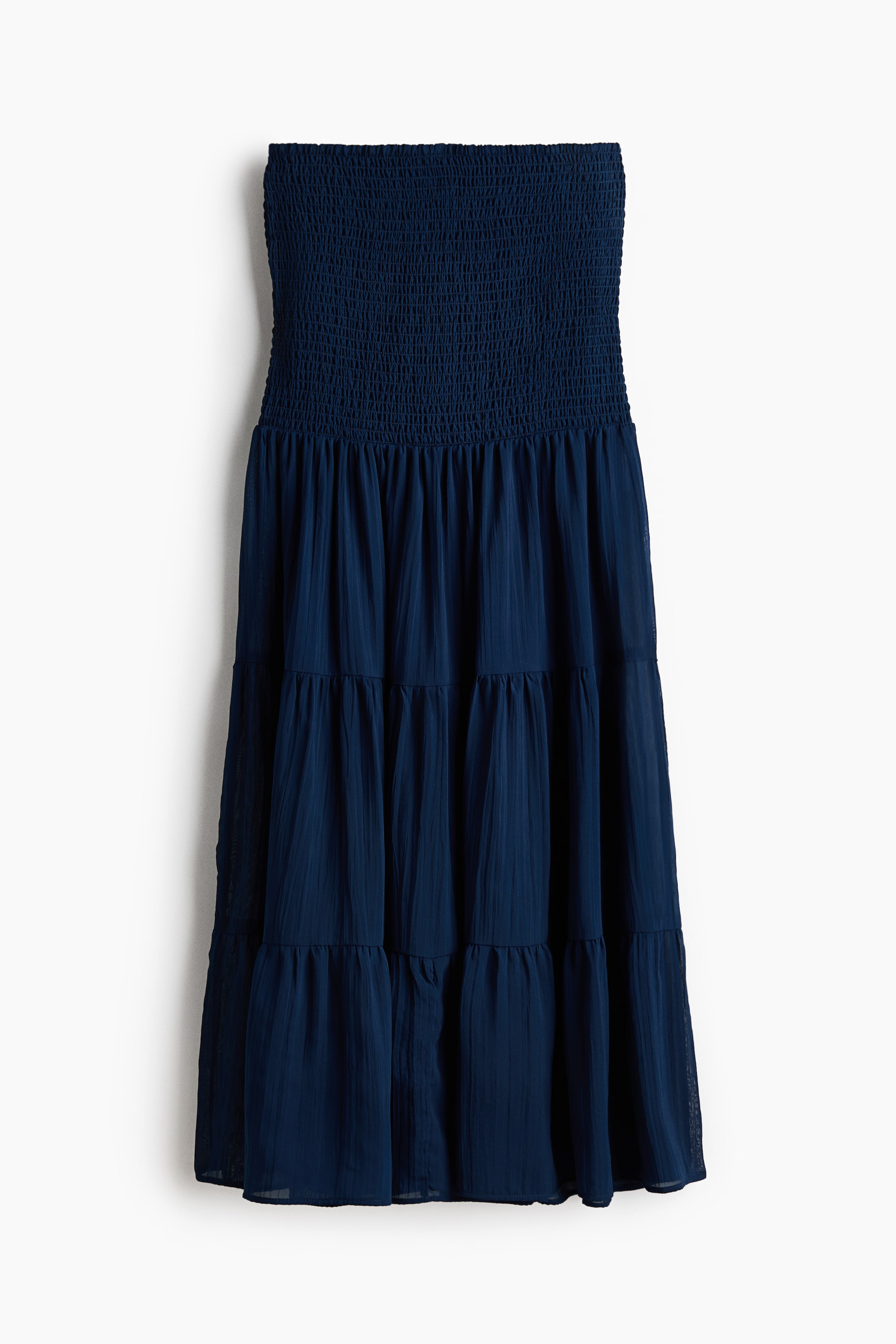View larger image: Smocked chiffon skirt - Navy blue - Ladies | H&M IN 1