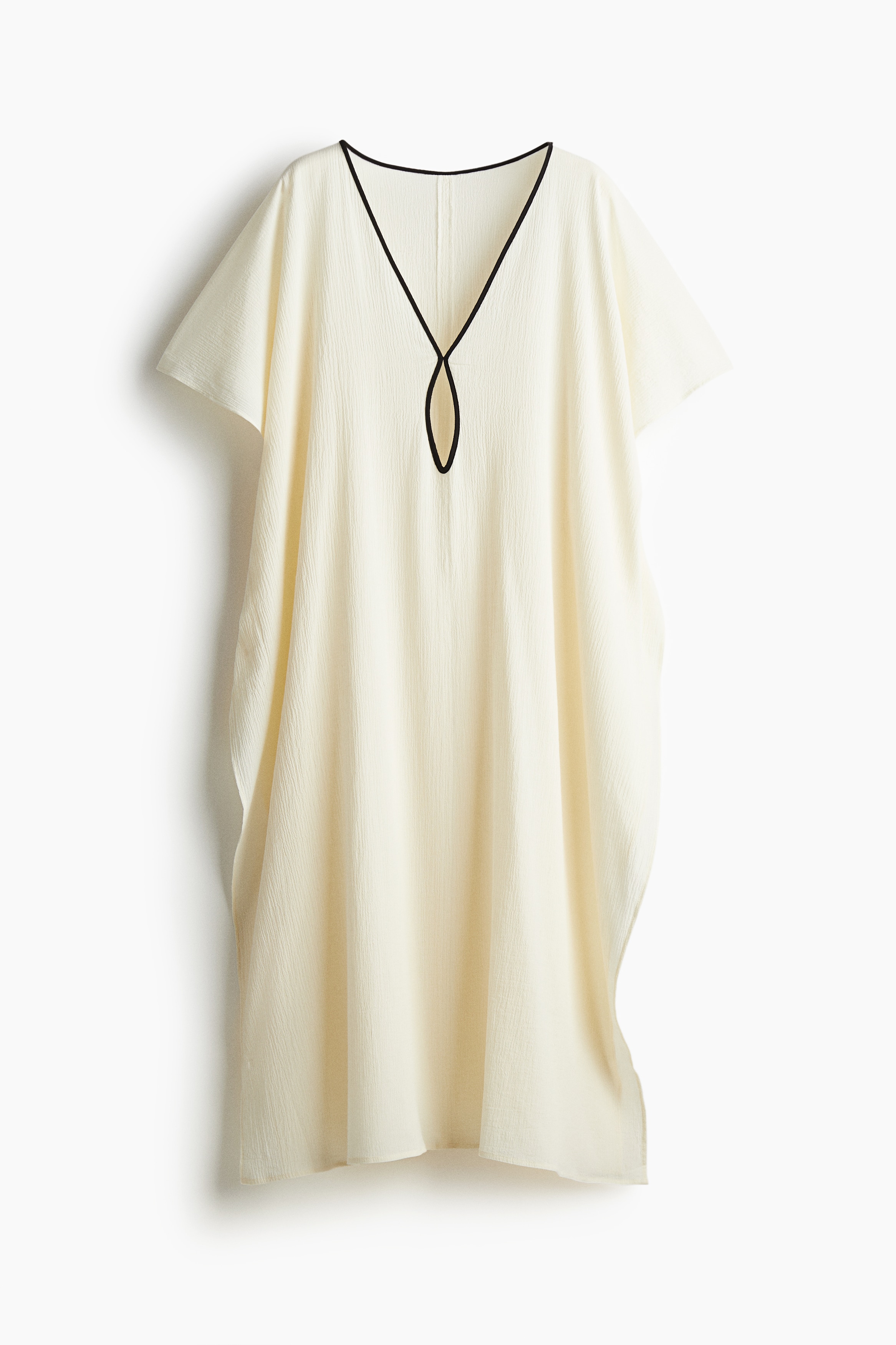 Plaj Kaftanı - Krem/Siyah