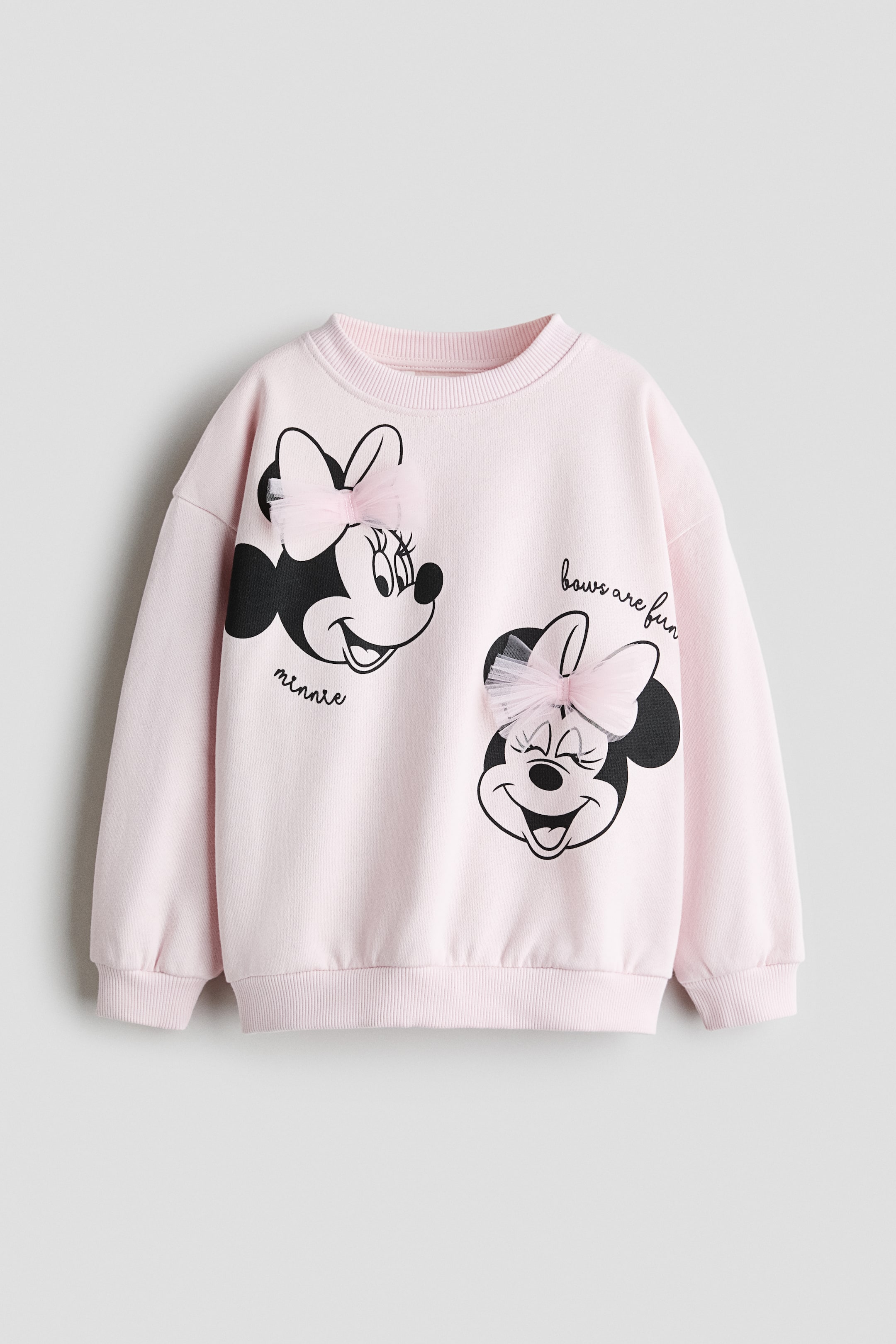 View larger image: Embellished oversized sweatshirt - Light pink/Minnie Mouse - Kids | H&M 1
