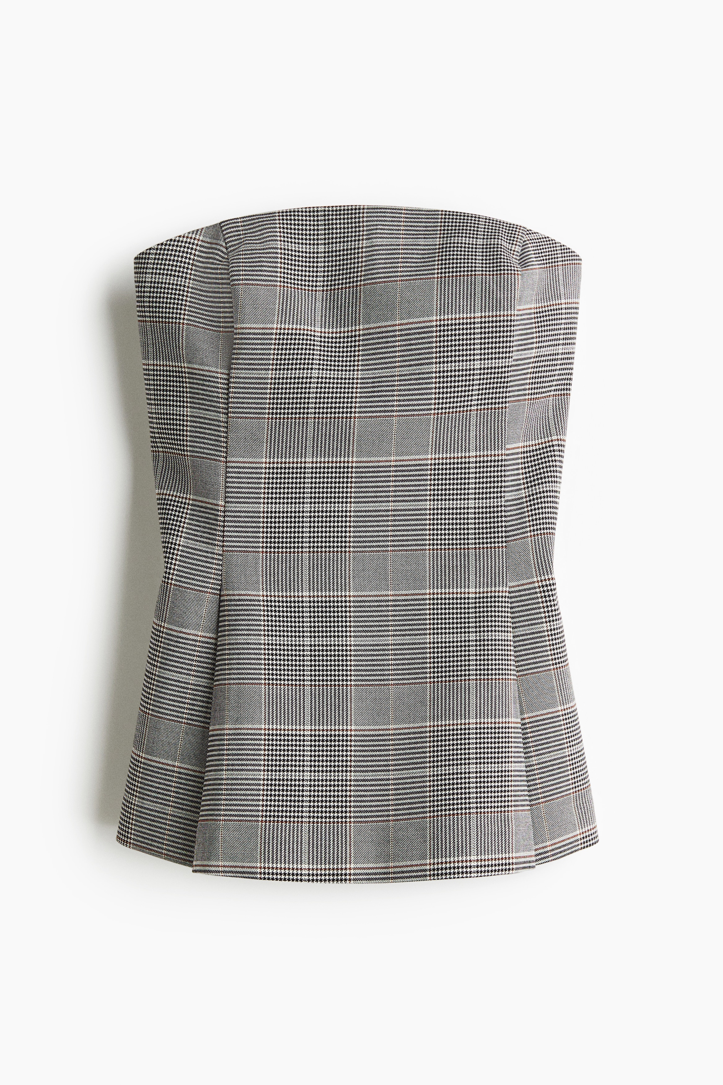 傘狀緊身胸衣 - 深灰色/格紋/灰色