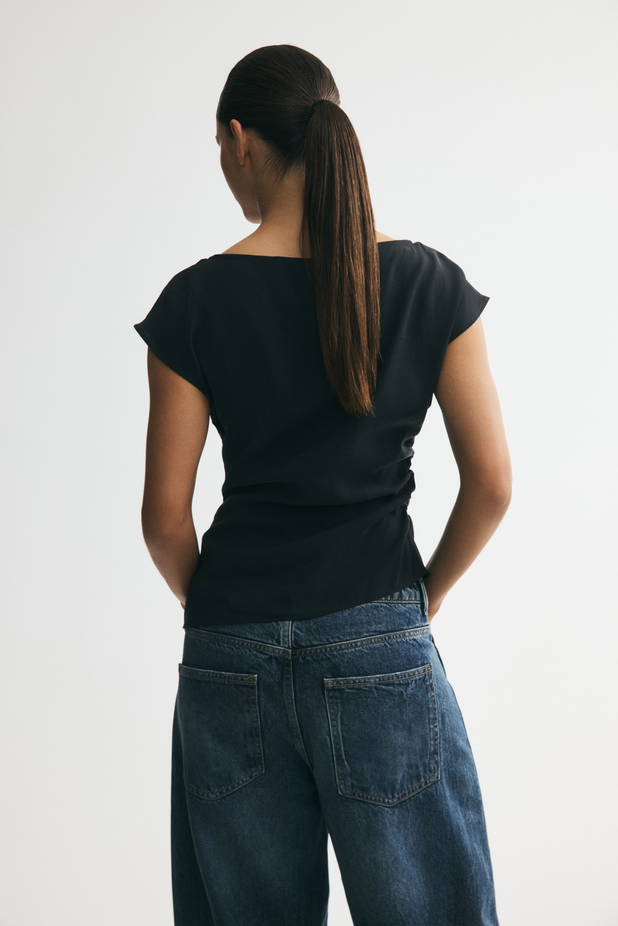 Ruched Viscose-Blend Top