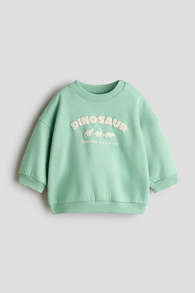 Printed Sweatshirt - Light green/dinosaur/Green/white/White/cars/Light beige/Paris/Navy blue/space/Light green/dinosaurs/Dark red/NYC - 1