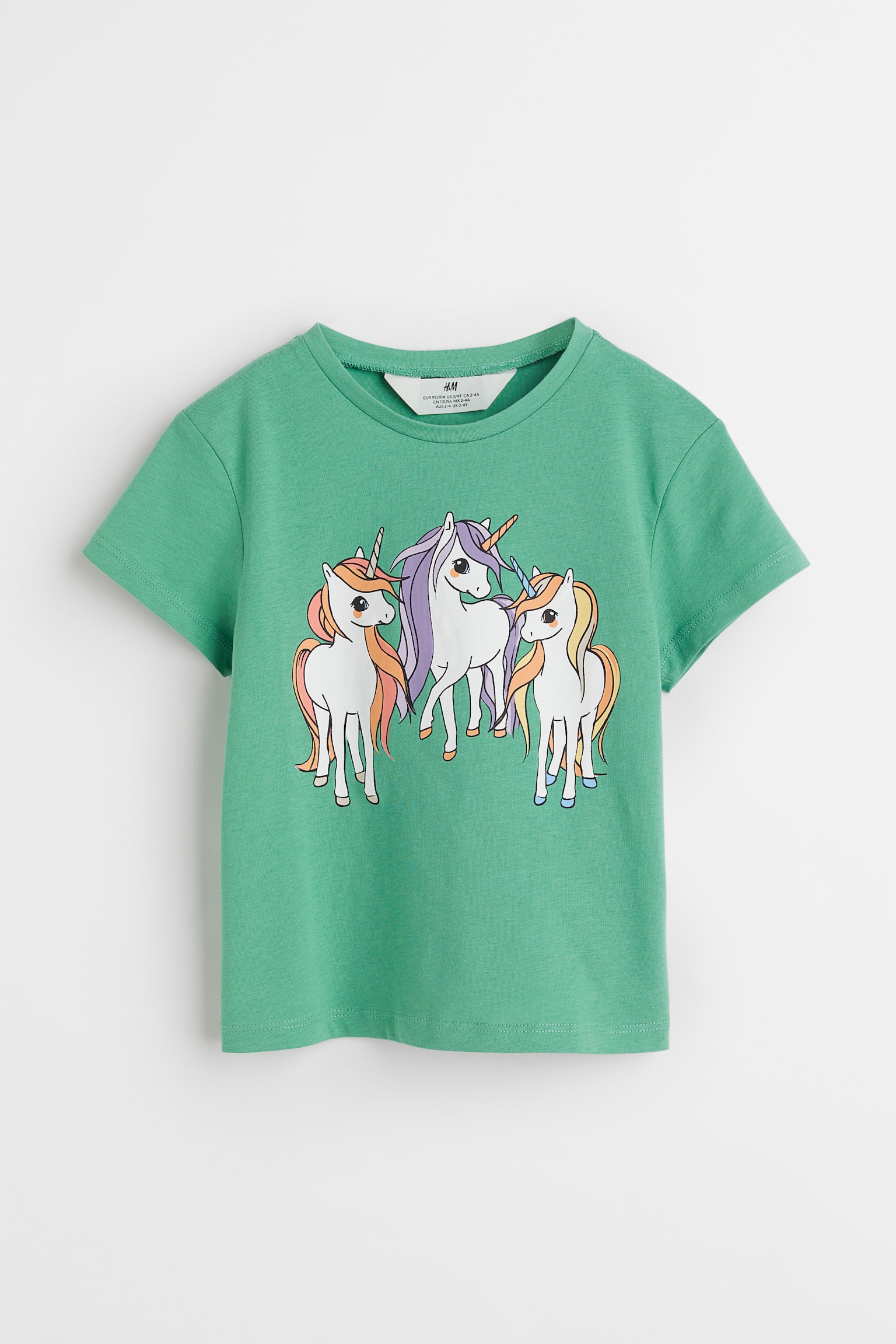 プリントTシャツ - グリーン／ユニコーン