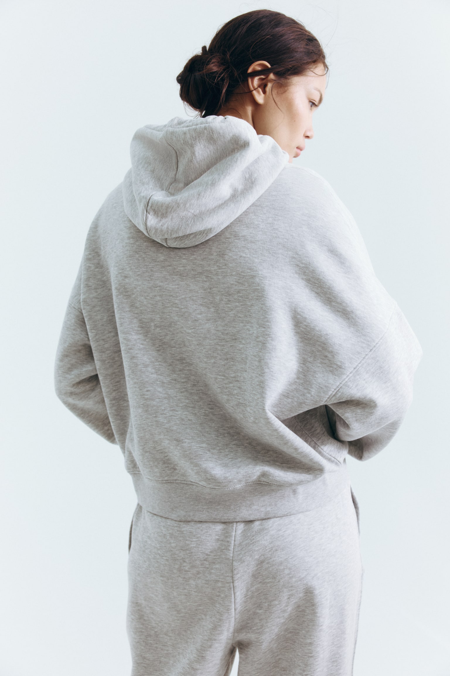 Hoodie - Light gray melange/Navy blue/Brown/Dark plum purple - 7