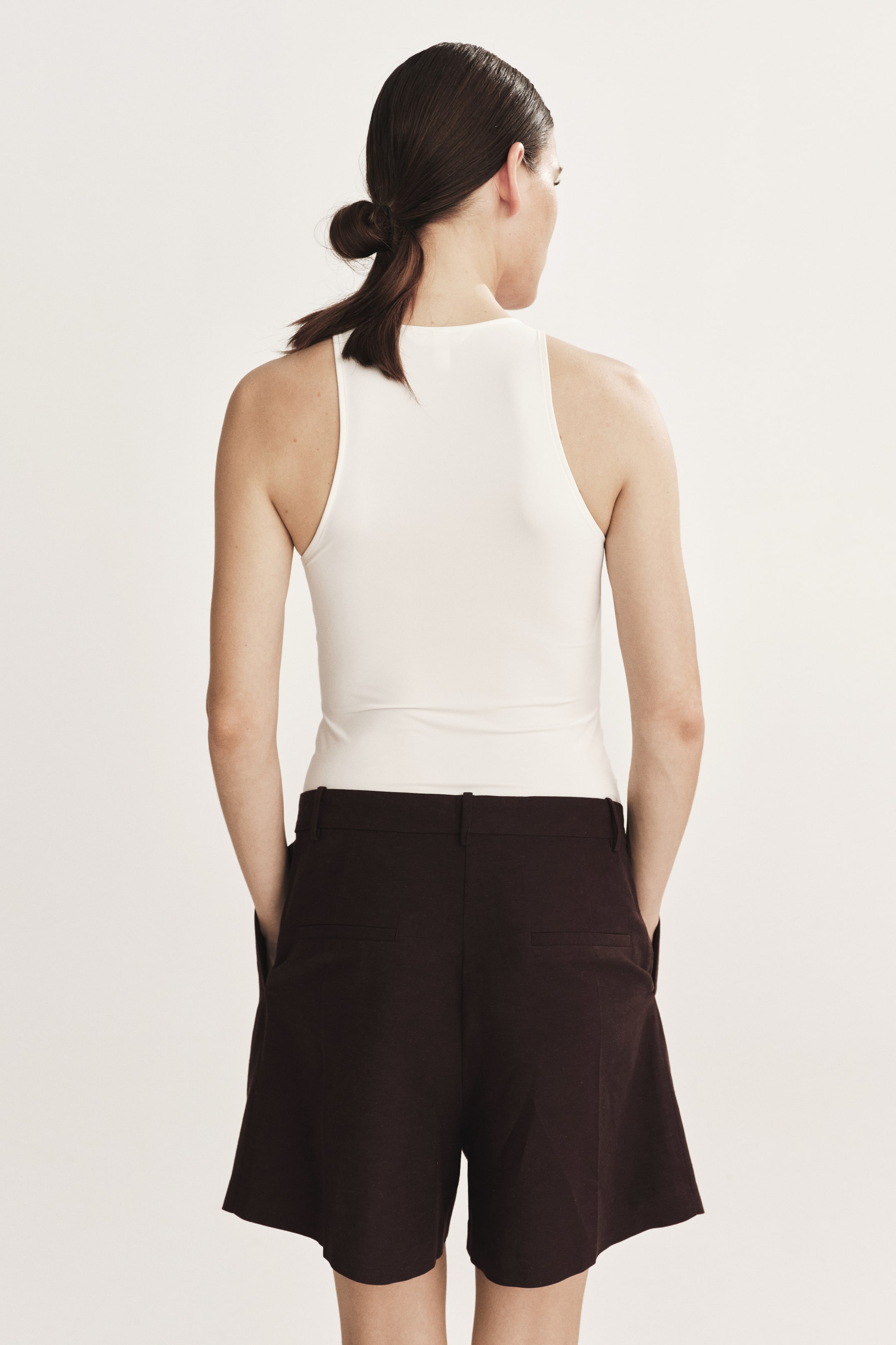 Short sur mesure en lin mélangé