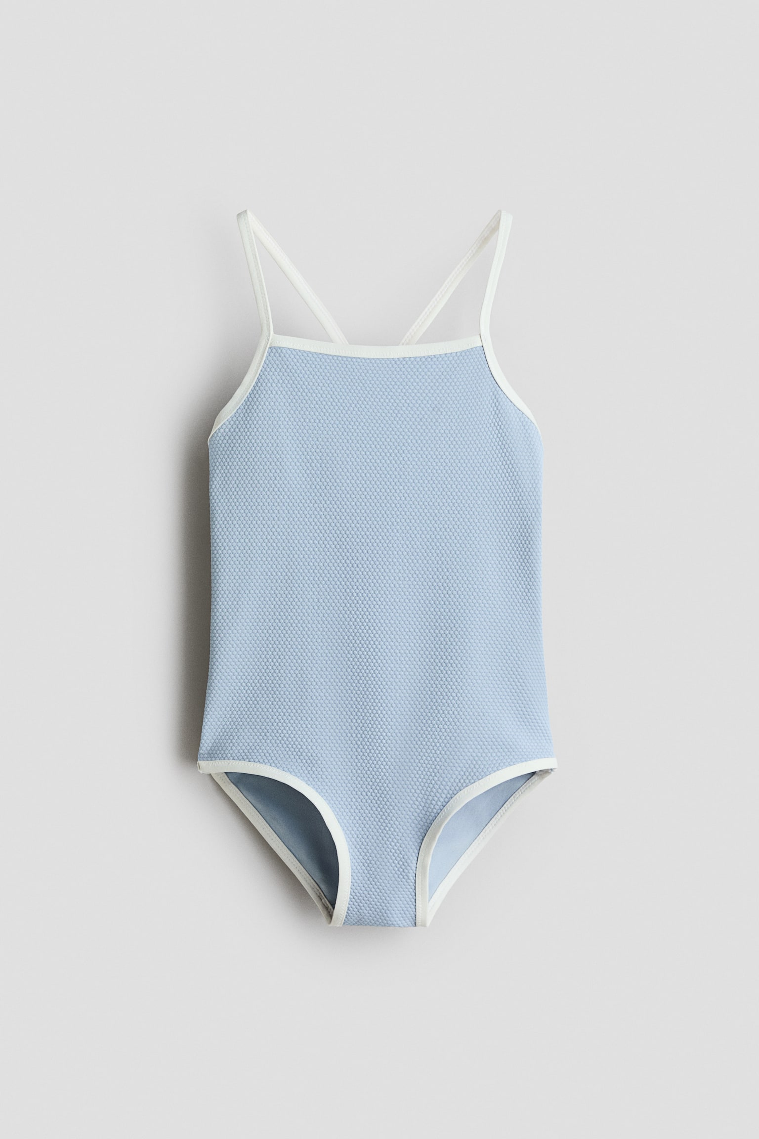 Textured Swimsuit - Light blue