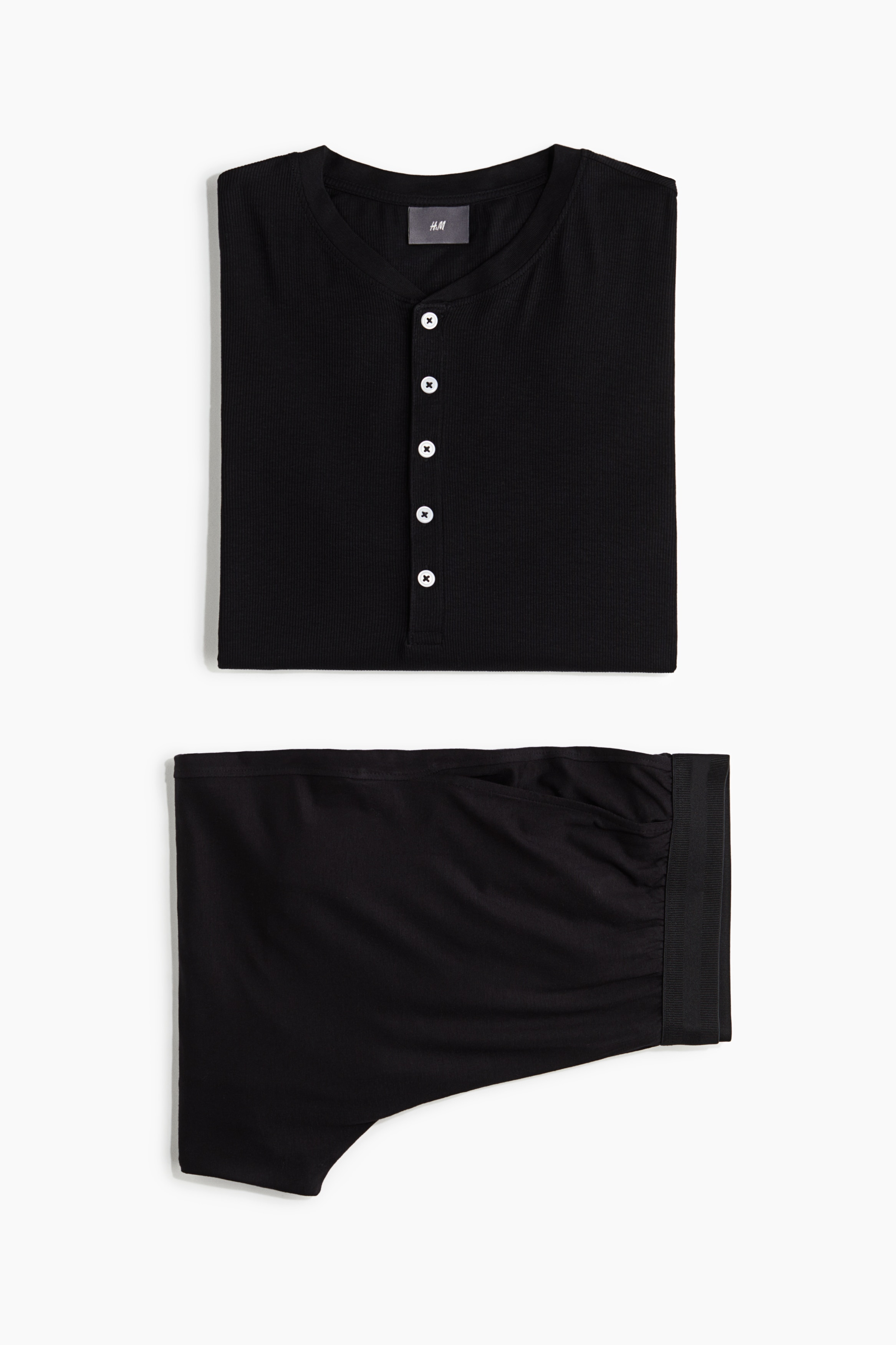 Men - Black Pyjama top and bottoms - Size: L  - H&M