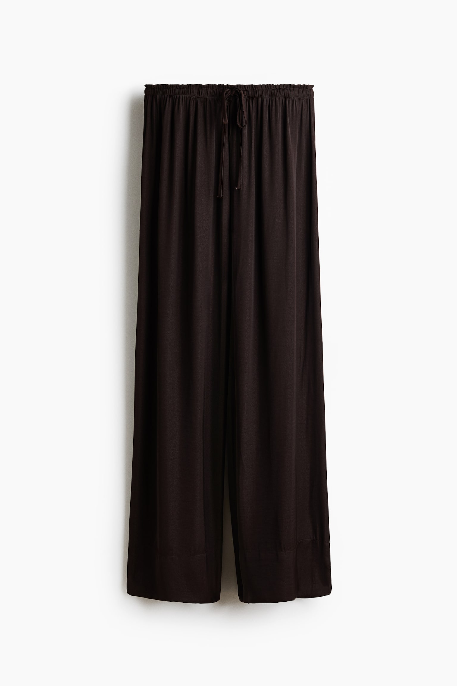 Weite Hose mit Kordelzug - Dunkelbraun/Greige