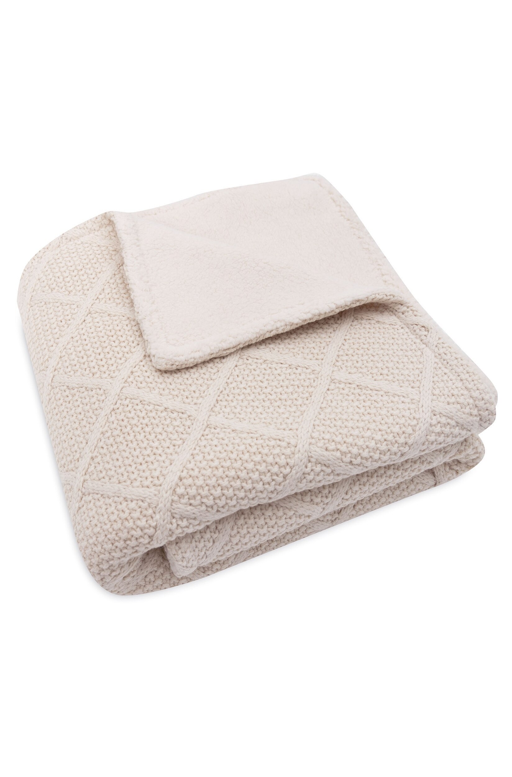 Jollein ledikant deken Cosy Knit - Ivory/Velvet