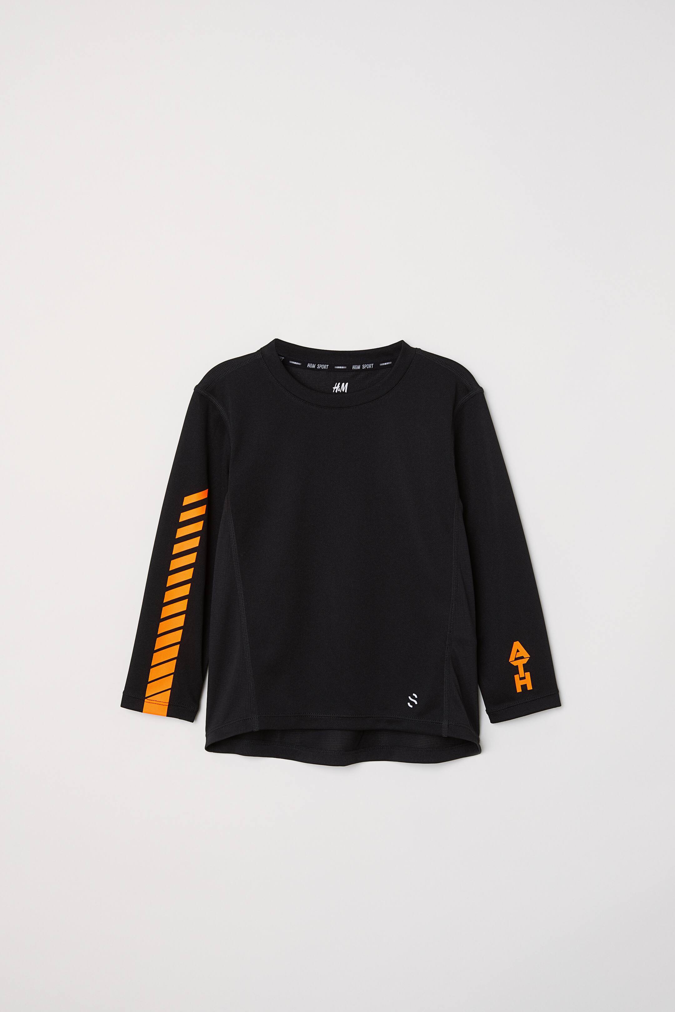 View larger image: Long-sleeved Sports Shirt - Black - Kids | H&M CA 1