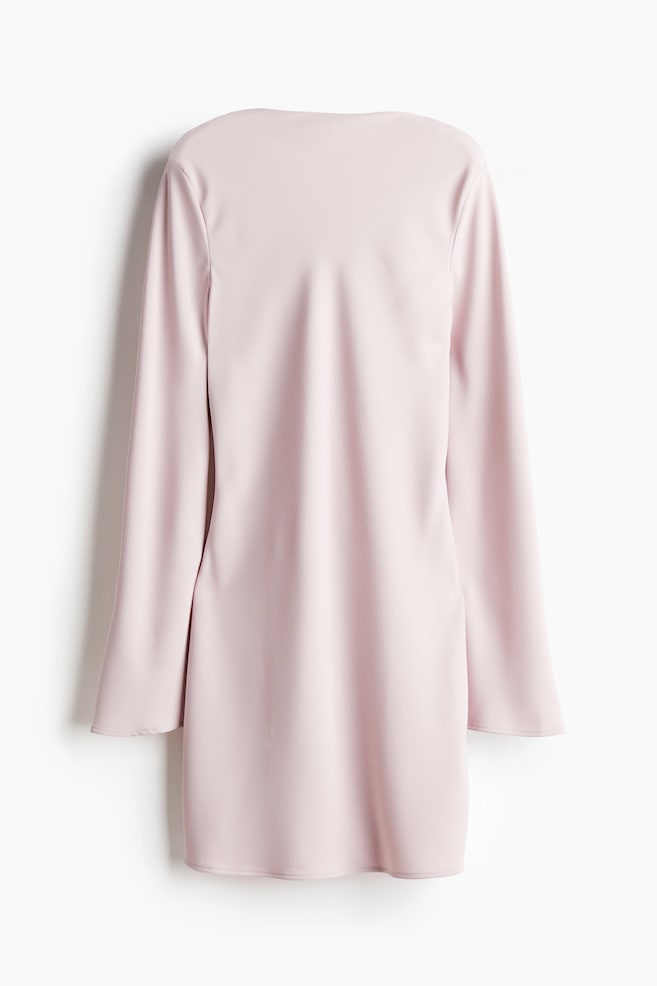 Cowl-back dress - Light pink/Navy blue - 1