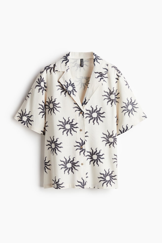 Loose-Fit Resort Shirt - White/suns/Beige - 1