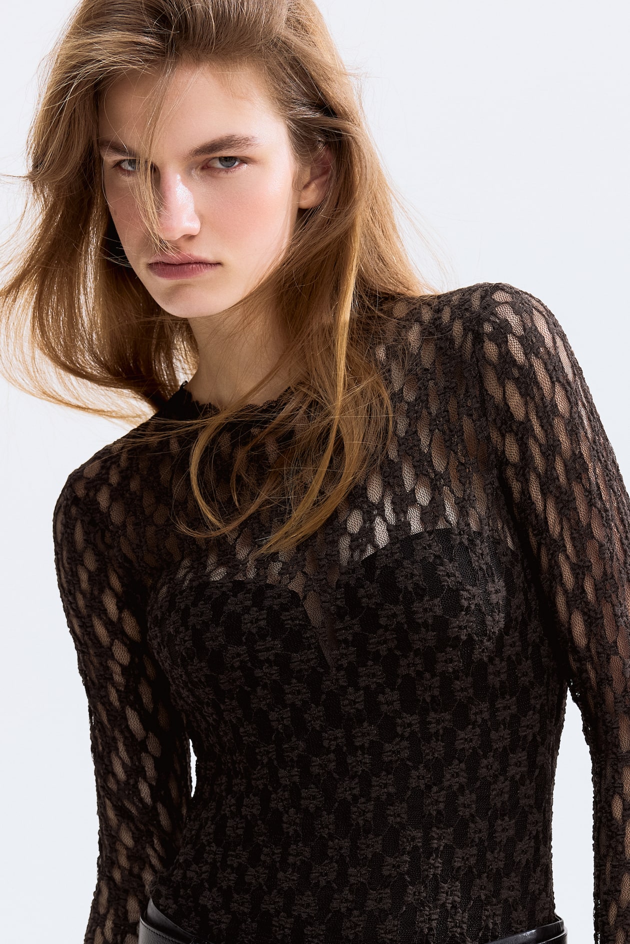 Lace-Look Thong Bodysuit - image 3