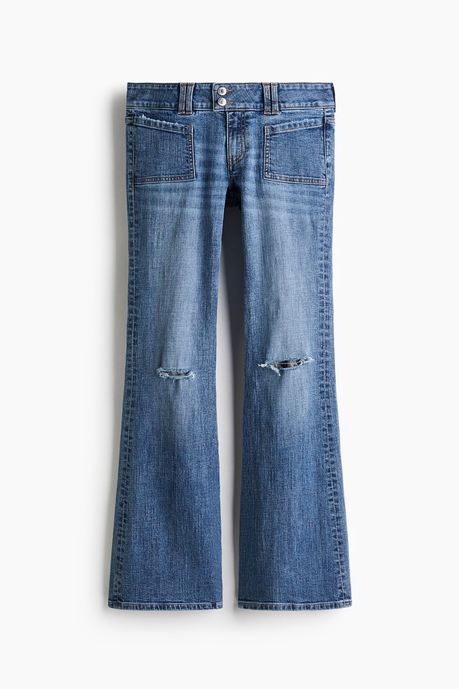 Женские джинсы H&M Flared Low, цвет: Джинсовый синий — фото 1