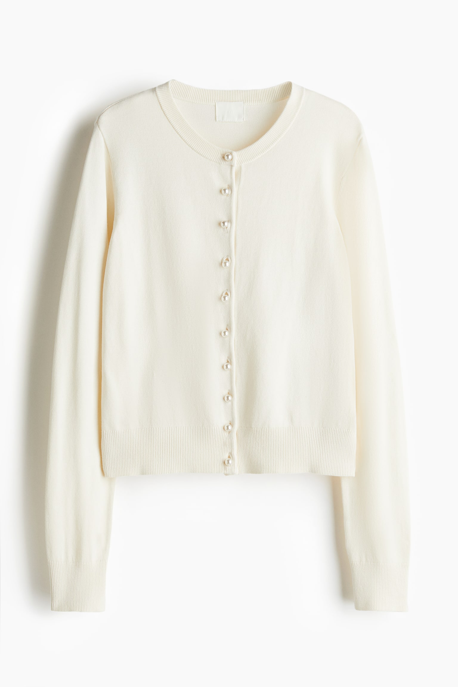 Knitted cardigan - Cream/Black - 2