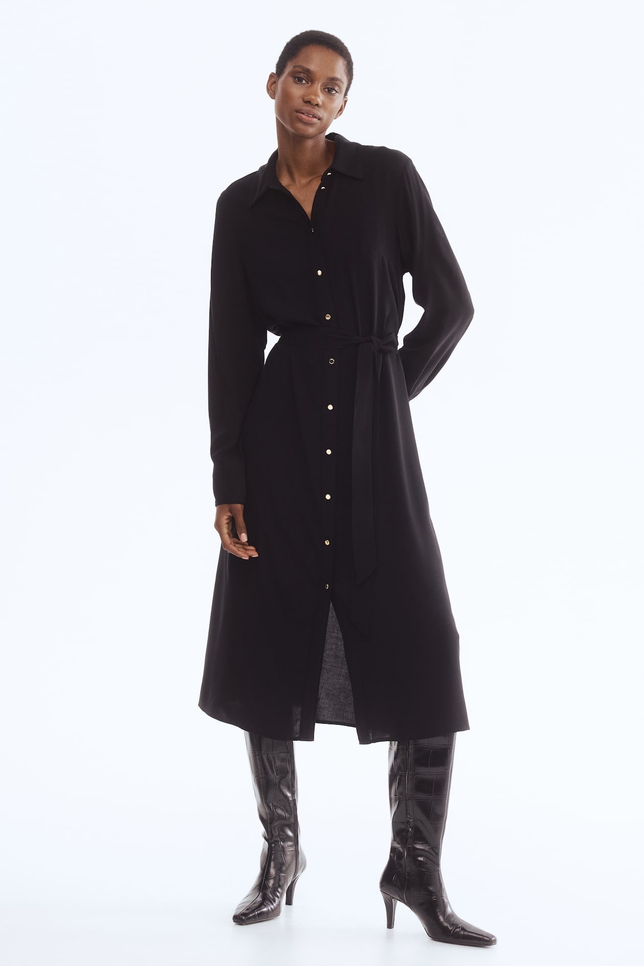 Tie-Belt Shirt Dress - image 2