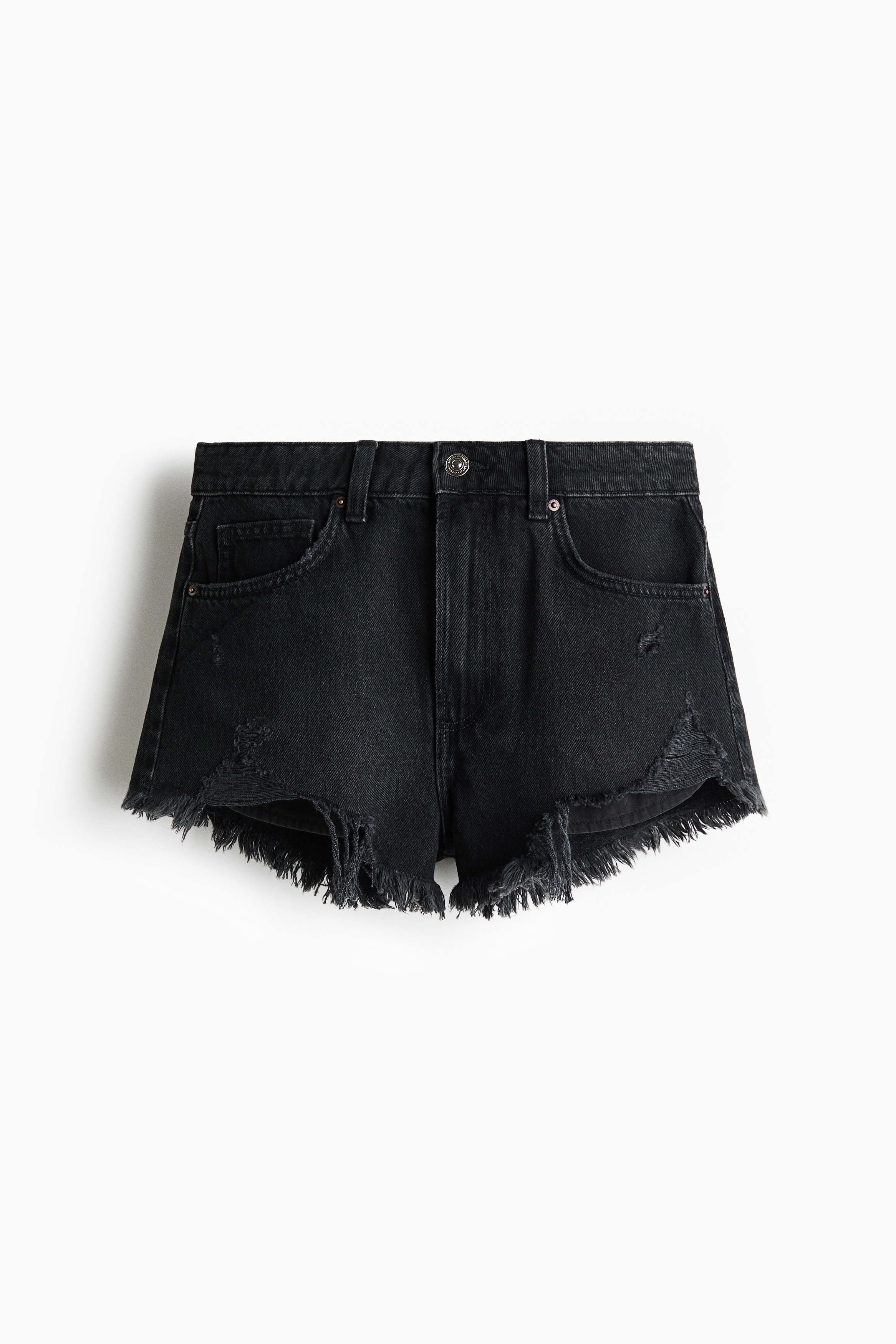 Worn-look denim shorts