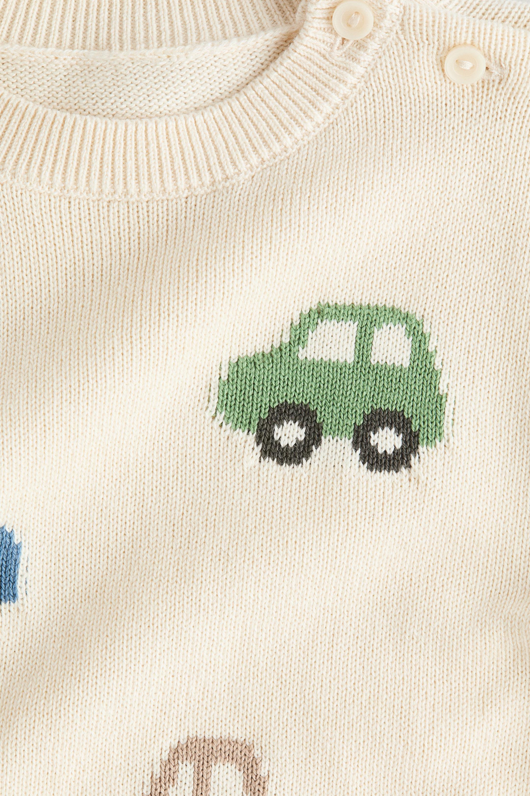 View larger image: Jacquard-knit cotton jumper - White/Cars - Kids | H&M IN 5