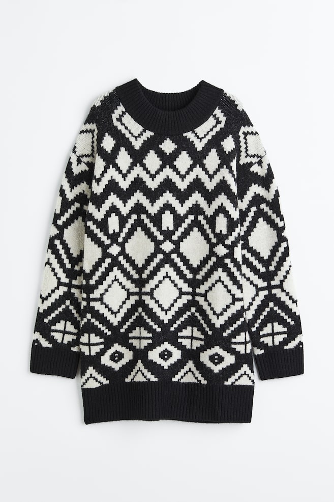 MAMA Jacquard-knit jumper - Black/Patterned/Red/Patterned - 1