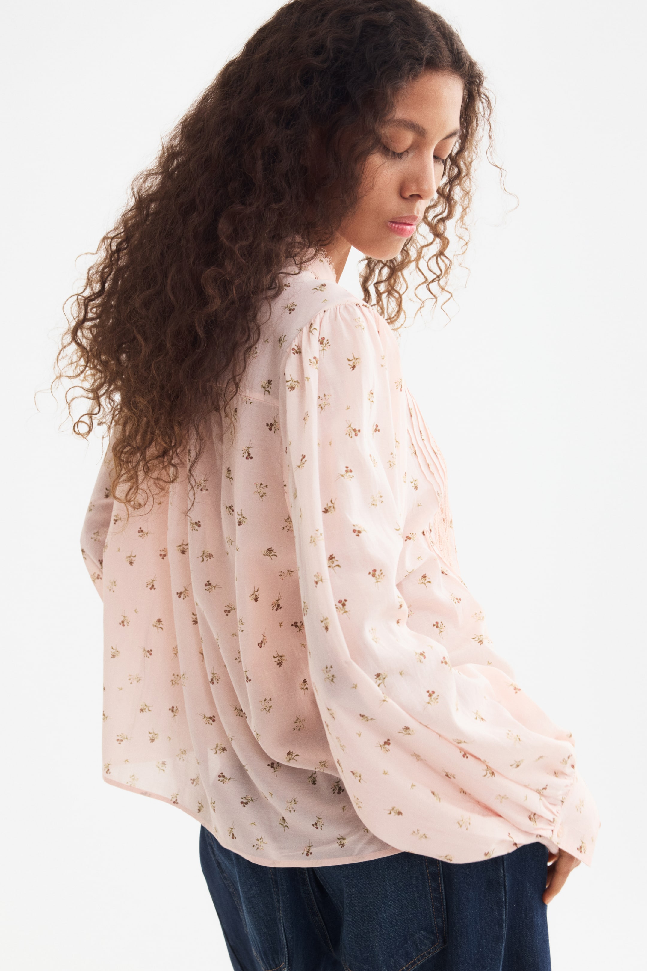 Lace-Inset Blouse