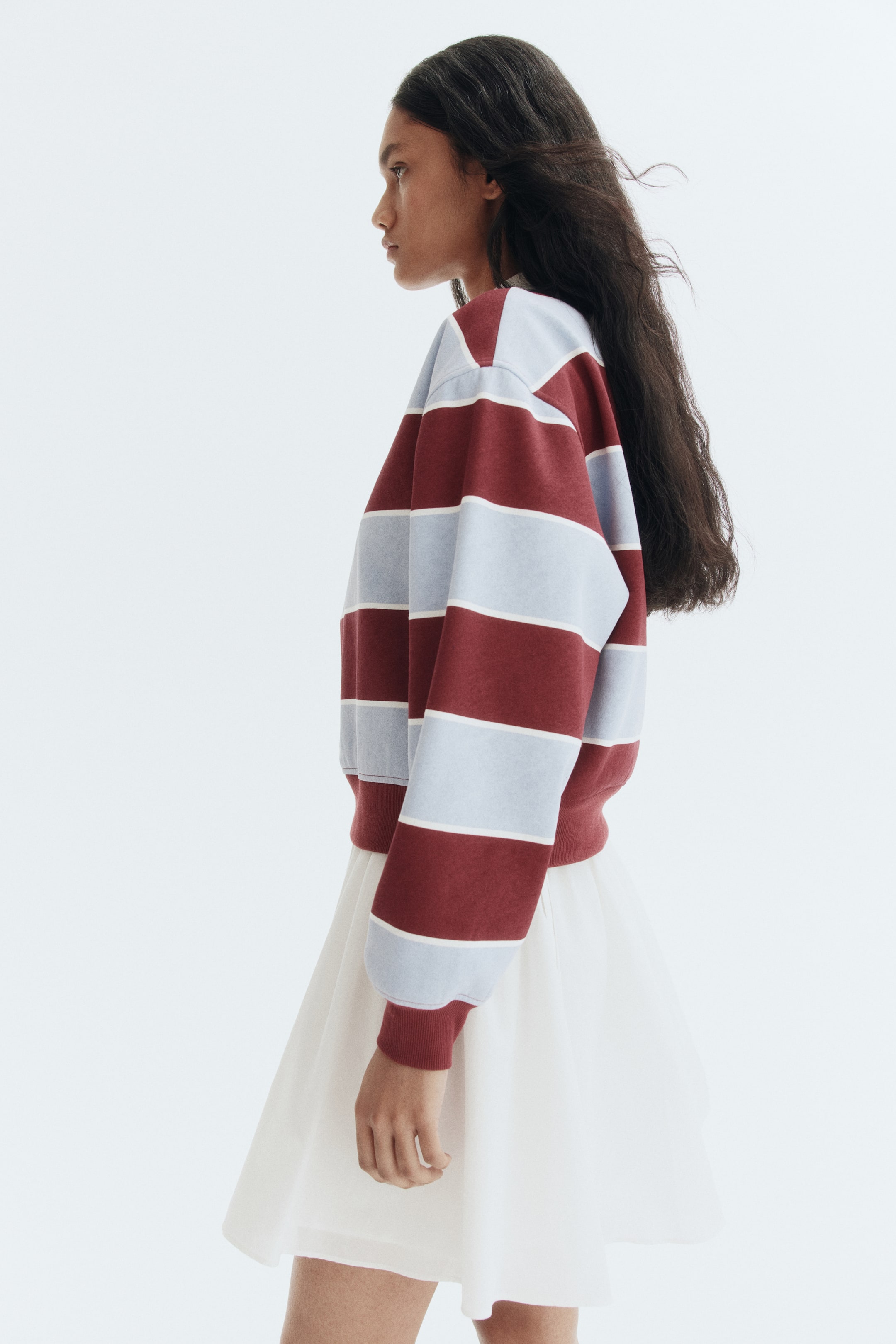 이미지 확대 보기: 럭비 셔츠 - 레드/블루 스트라이프 - 여성 | H&M KR 4