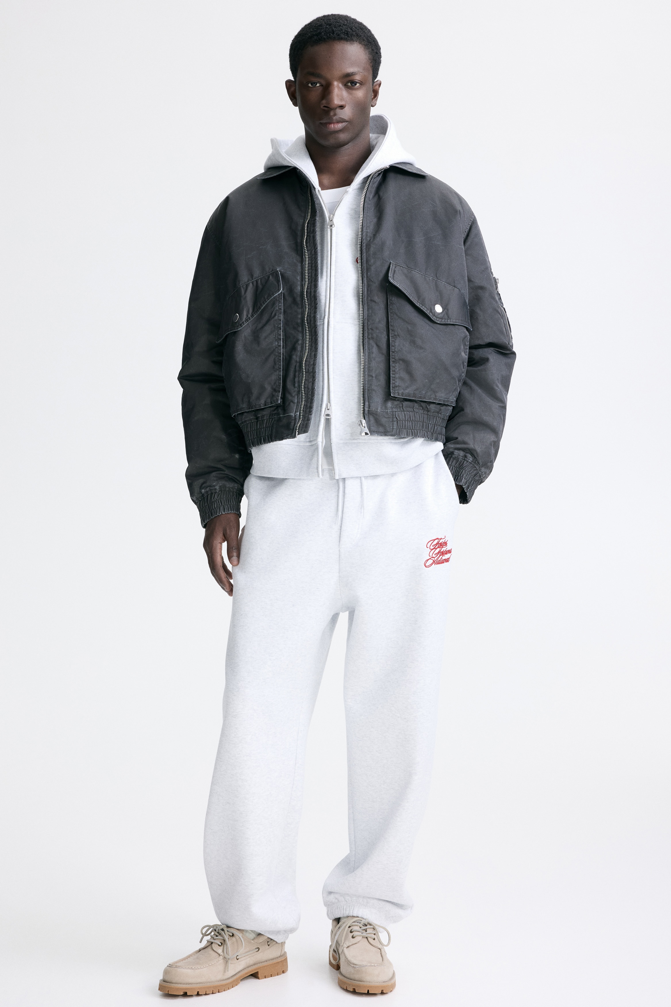 Loose Fit Sweatpants - Light grey marl/Fortes Fortuna/Bright green/Light blue