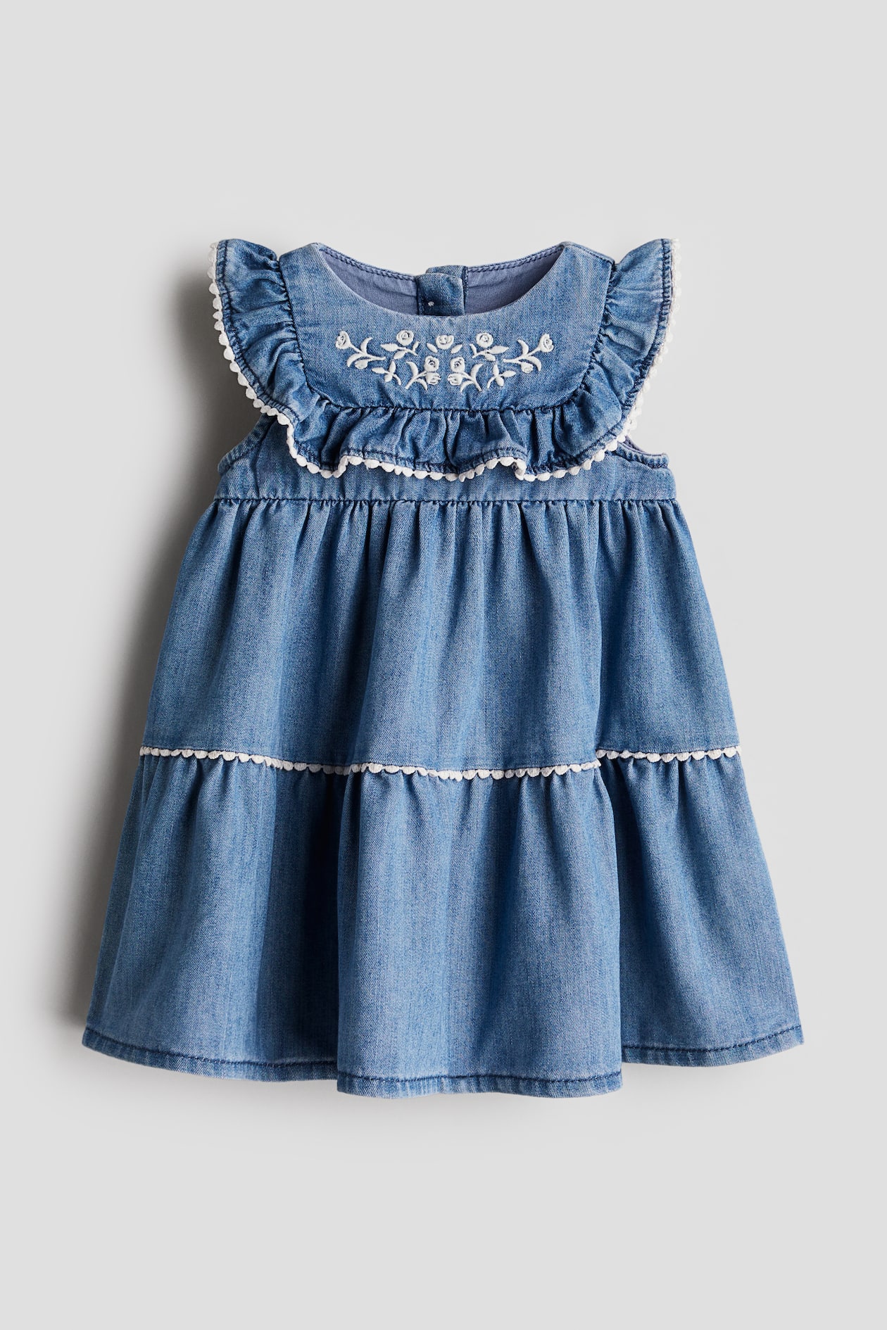 white christmas dresses Catherine denim dress by My Little Cozmo – Flying Colors main image 0