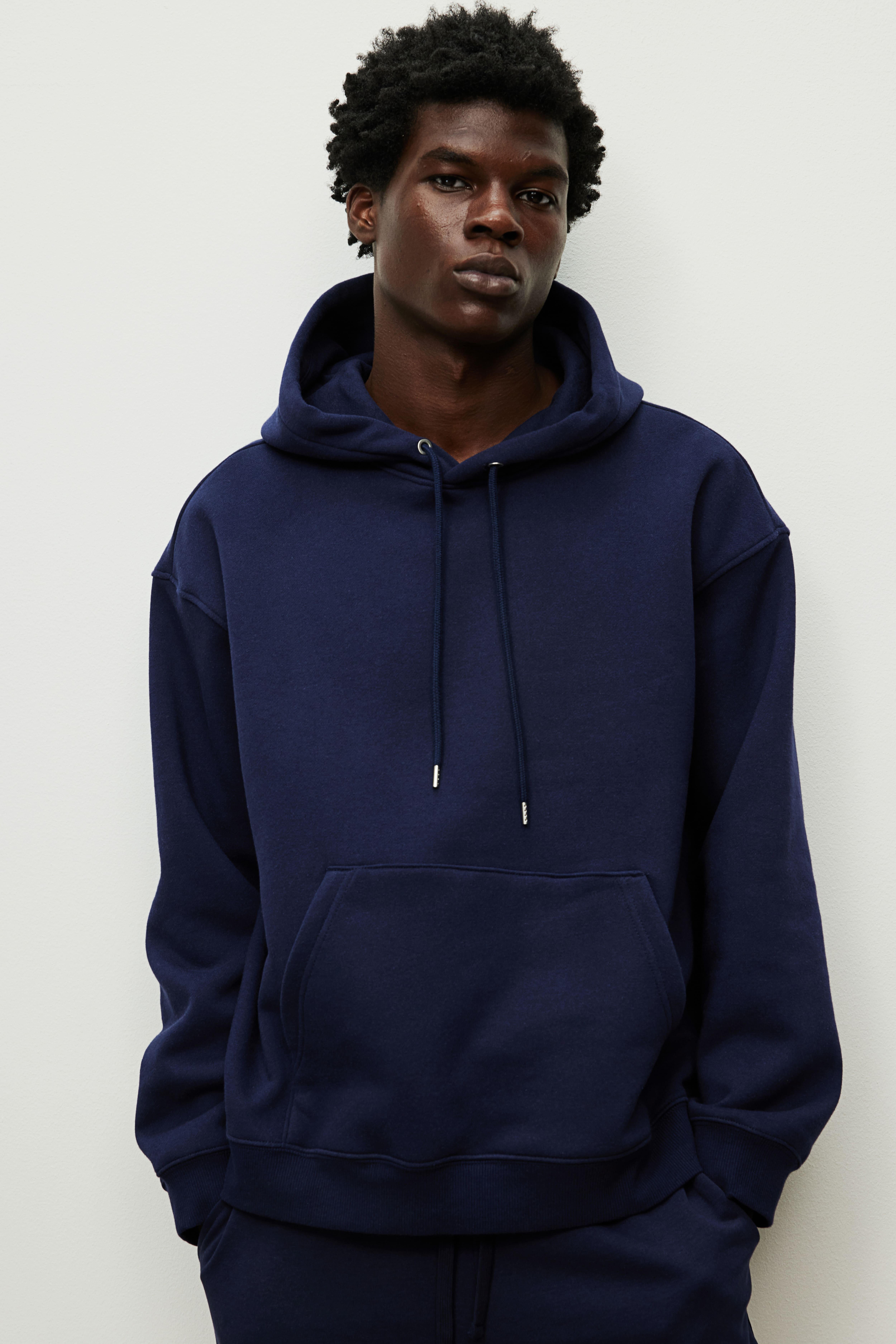 Loose Fit Hoodie Navy blue Men H M GB