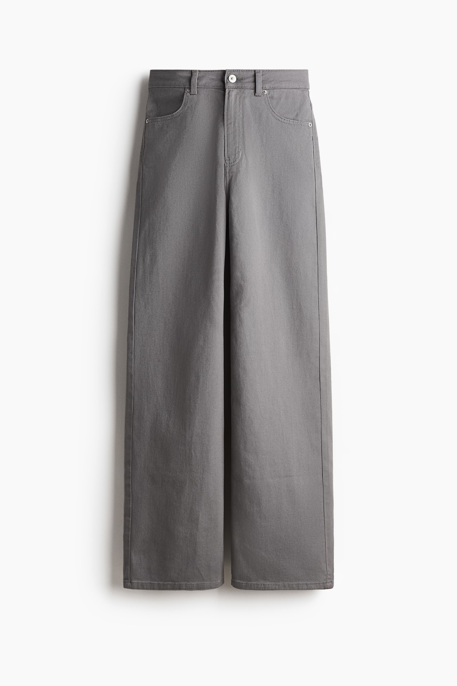 Wide twill trousers - Grey/Black/Light beige/Light grey/Light beige/White/Light grey/Sky blue/Orange/Beige/Red - 2