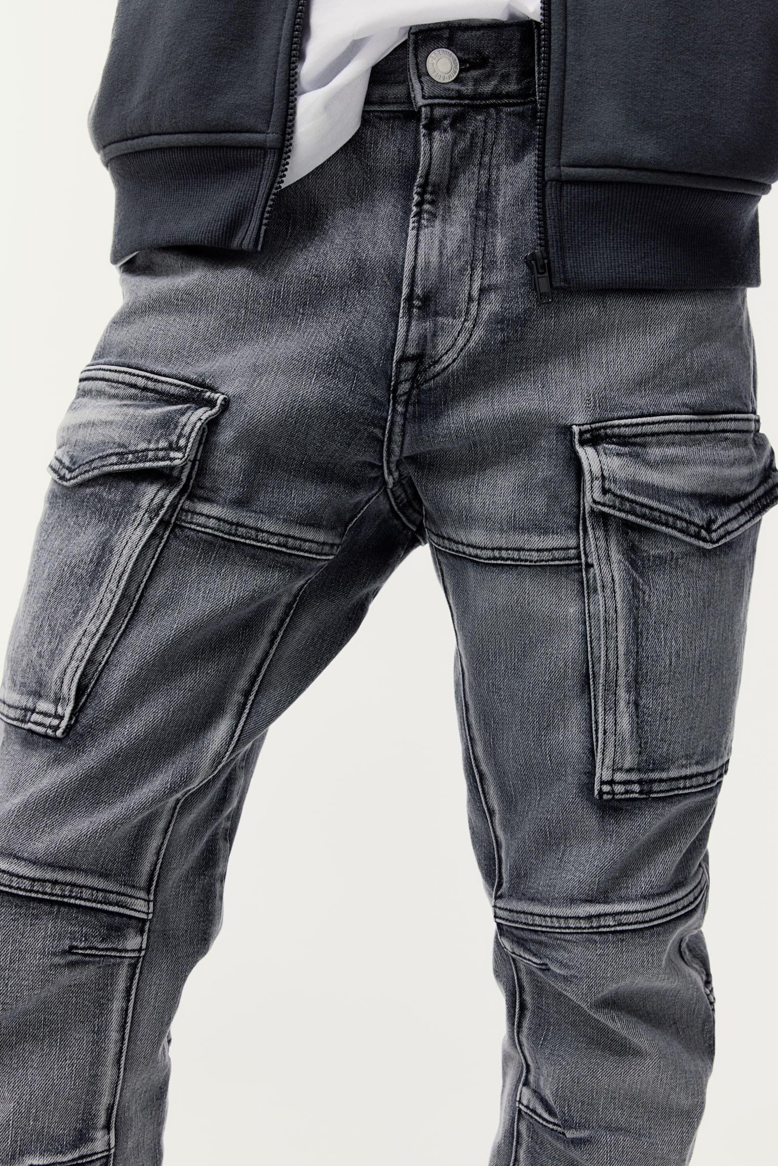 Slim Cargo Jeans - Denim grey/Denim blue/Denim black/Denim black/Light denim blue - 5