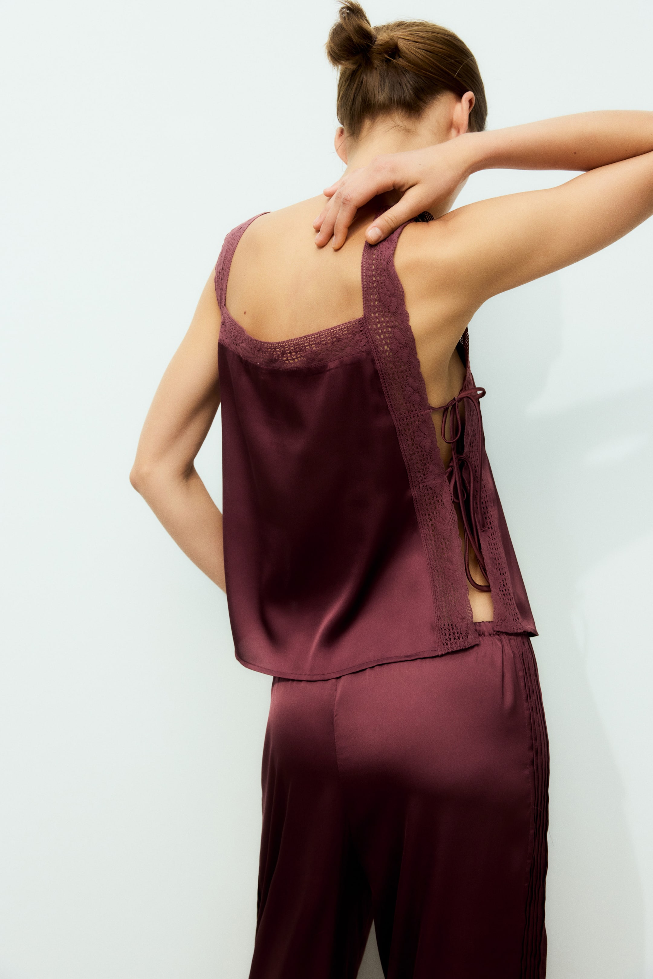 Pintucked Satin Pajamas