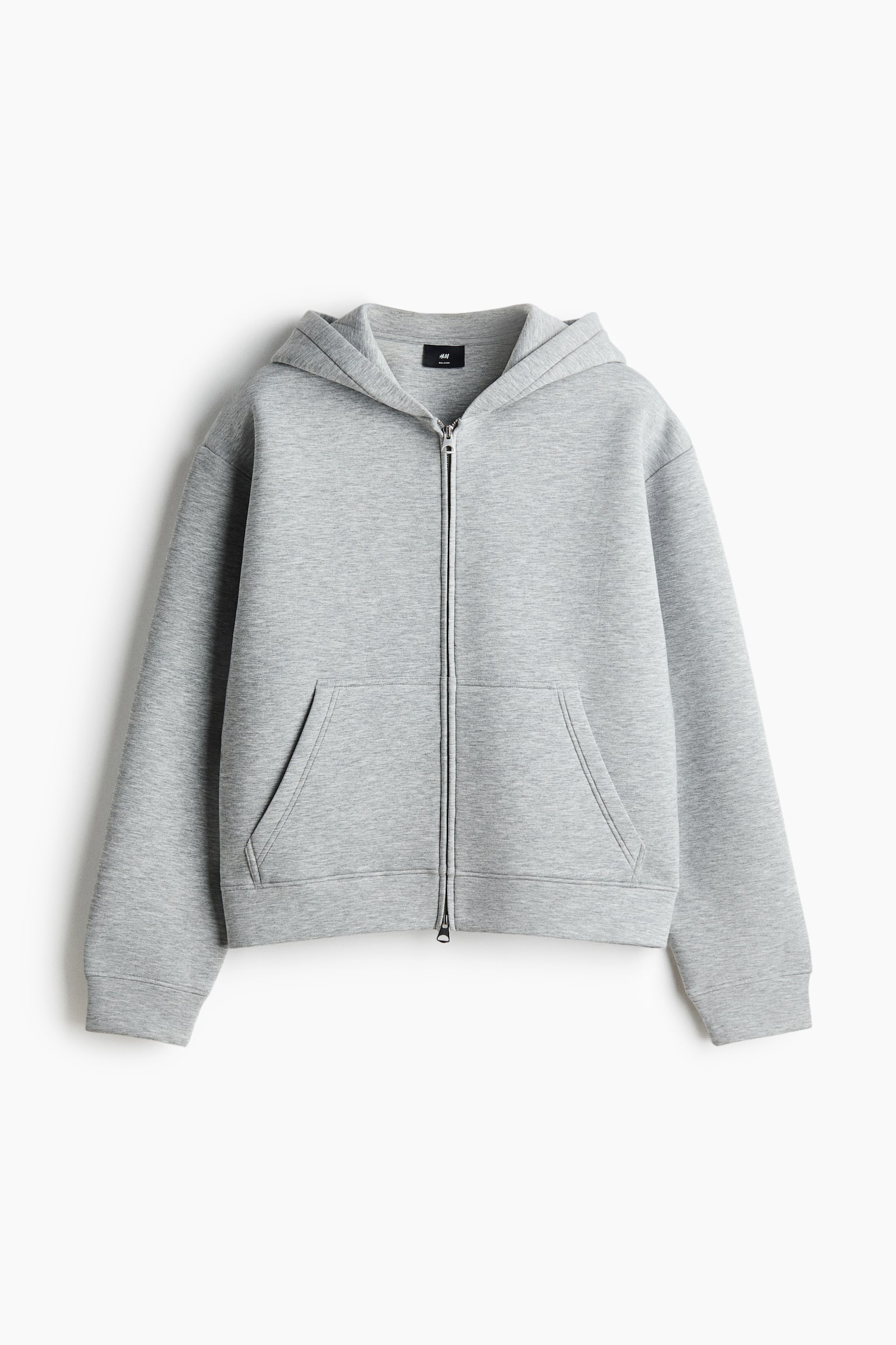 Loose-Fit Scuba Hooded Jacket - Gray melange/Black/Black/Gray melange