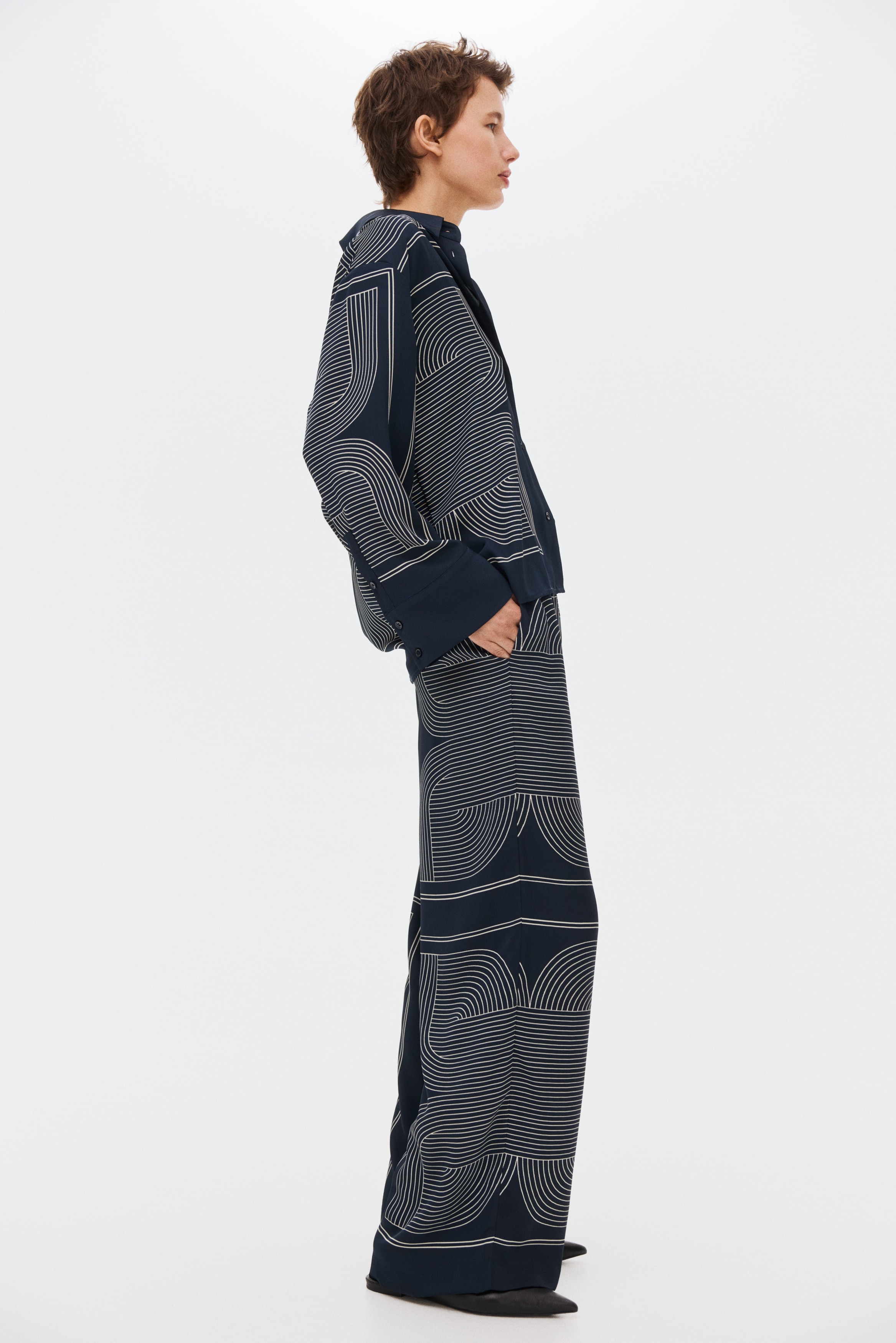 Pull-on broek - Donkerblauw/dessin