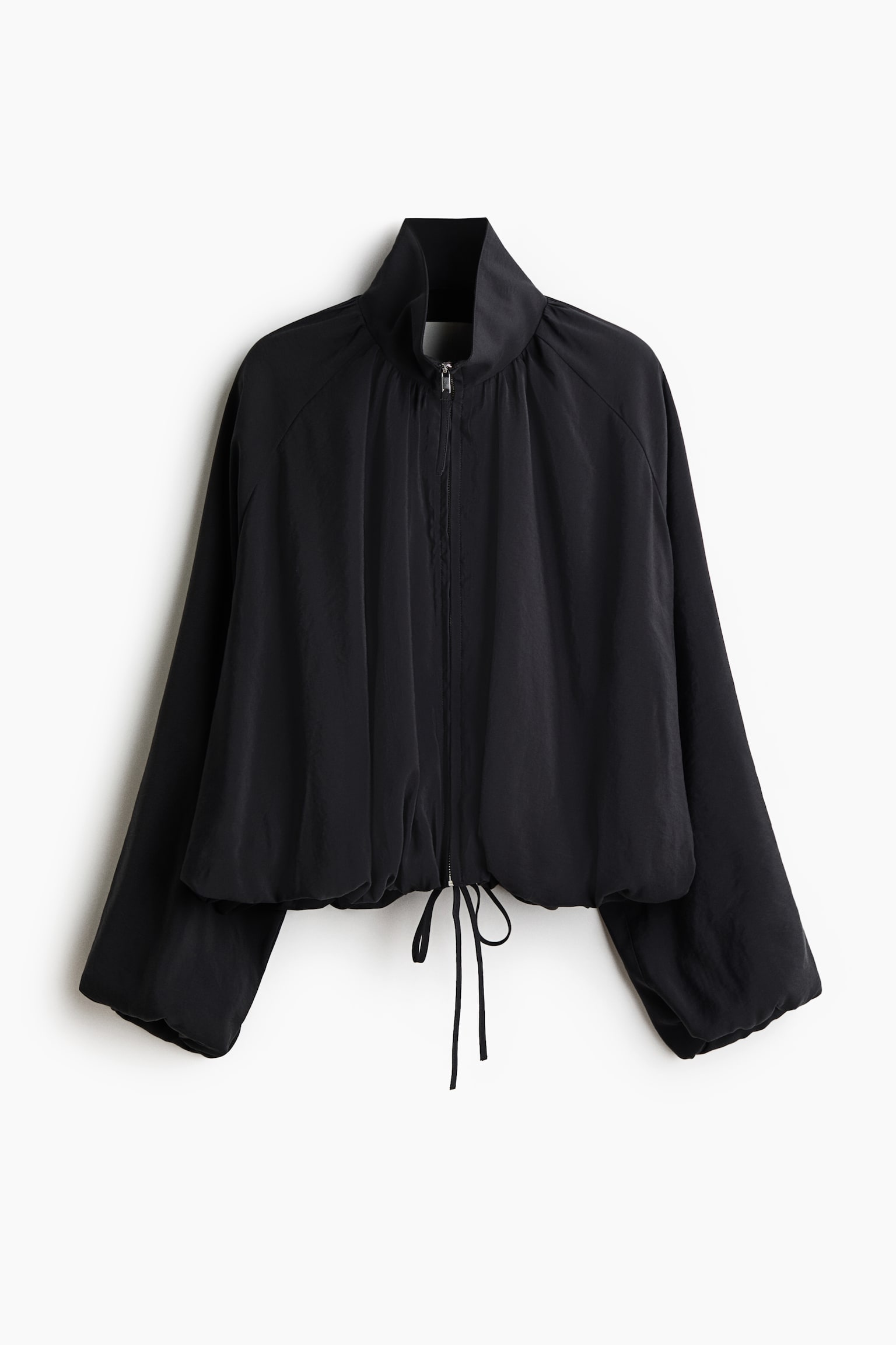 Oversize-Jacke mit Kordelzugdetail - Dunkelgrau