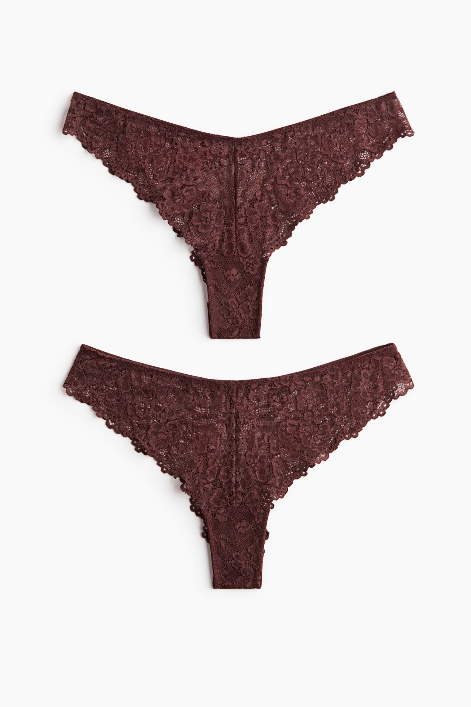 Dva para čipkanih gaćica brazilki - Smeđa/Crvena/Crna/Sivozelena/Bela/Svetloplava/Golubije plava/Bordo/Puder ružičasta - 1