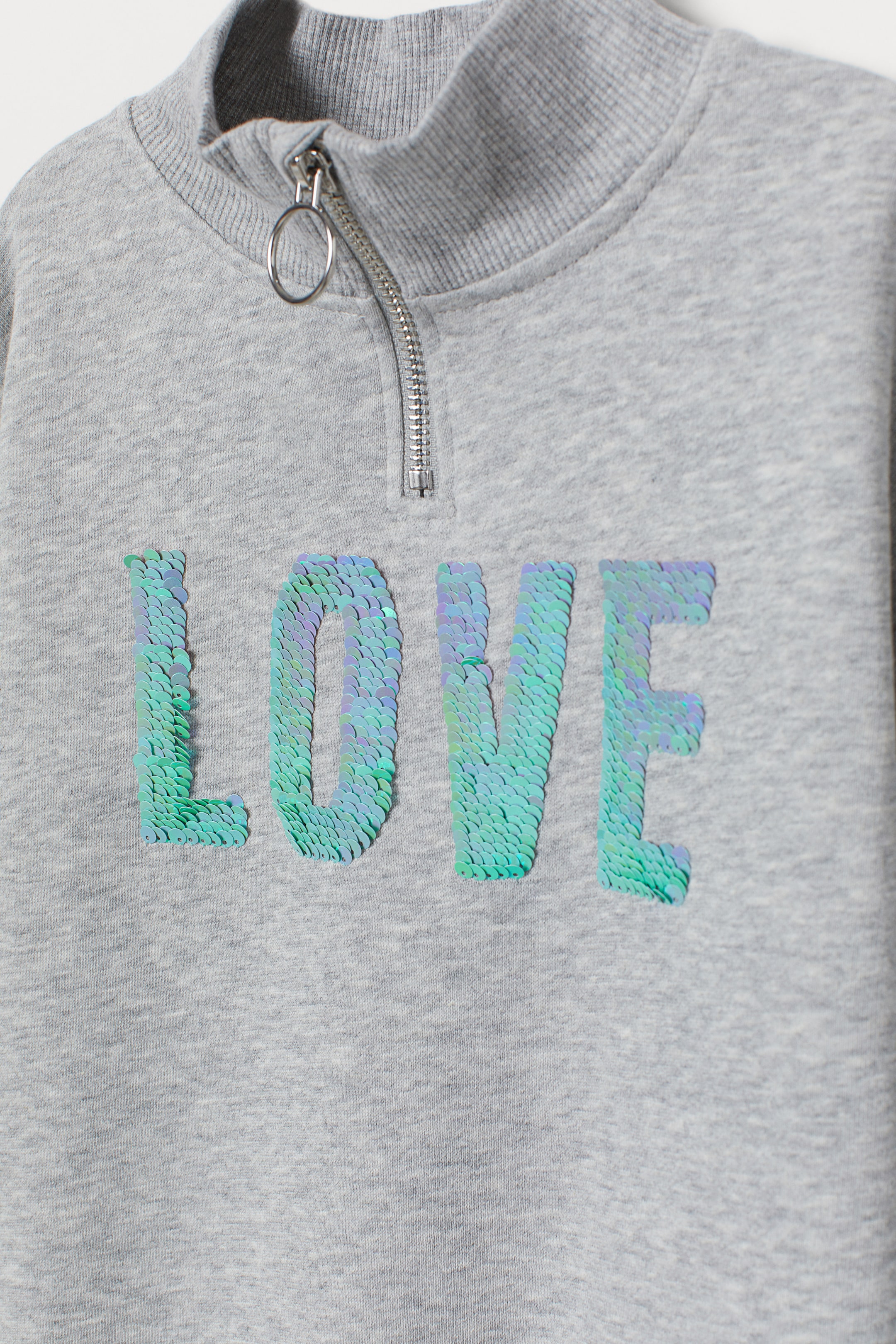 Größeres Bild ansehen: Sweatshirt mit Paillettenmotiv - Graumeliert/Love - Kids | H&M DE 2