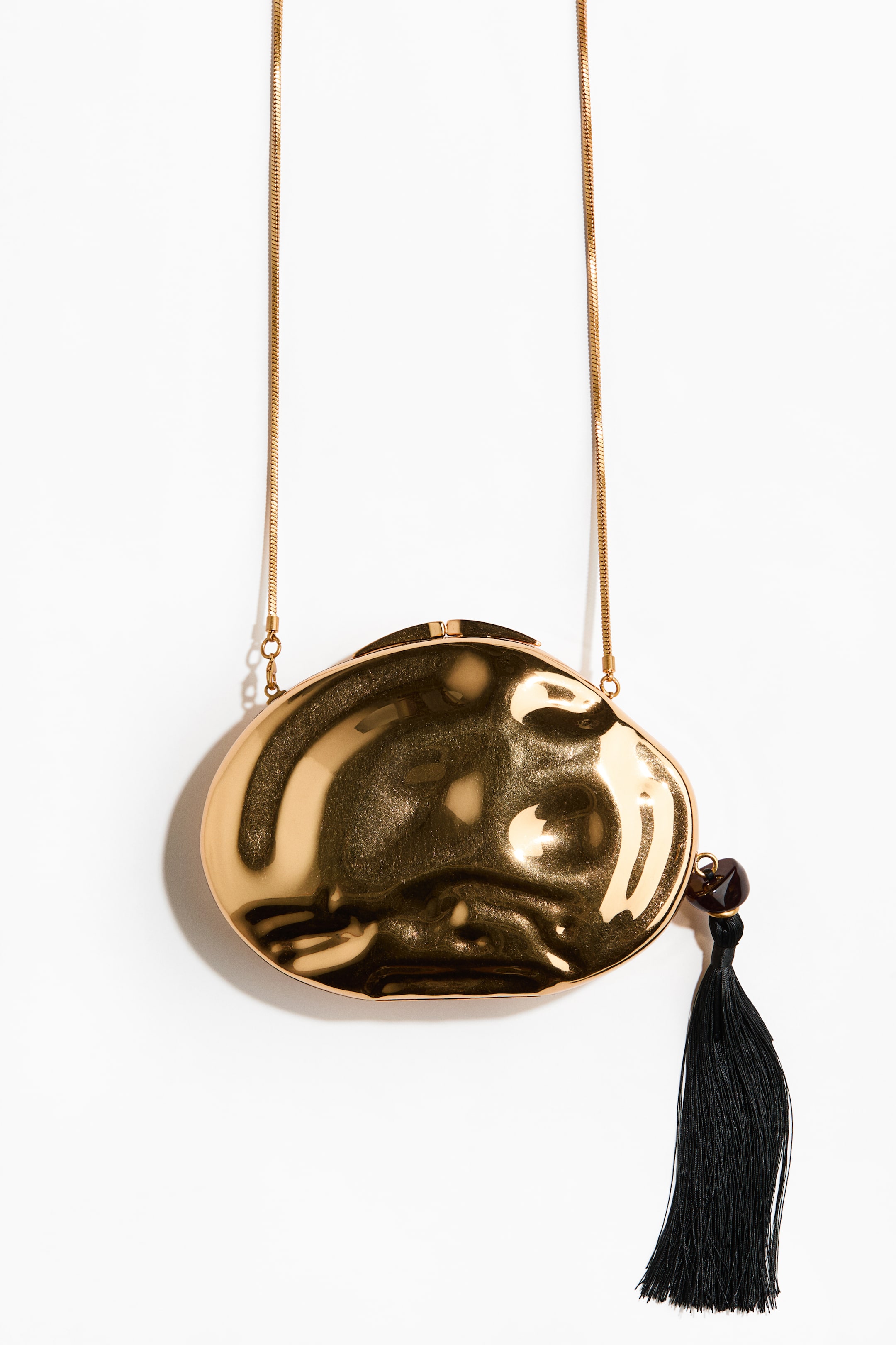 Asymmetric Metal Clutch Bag