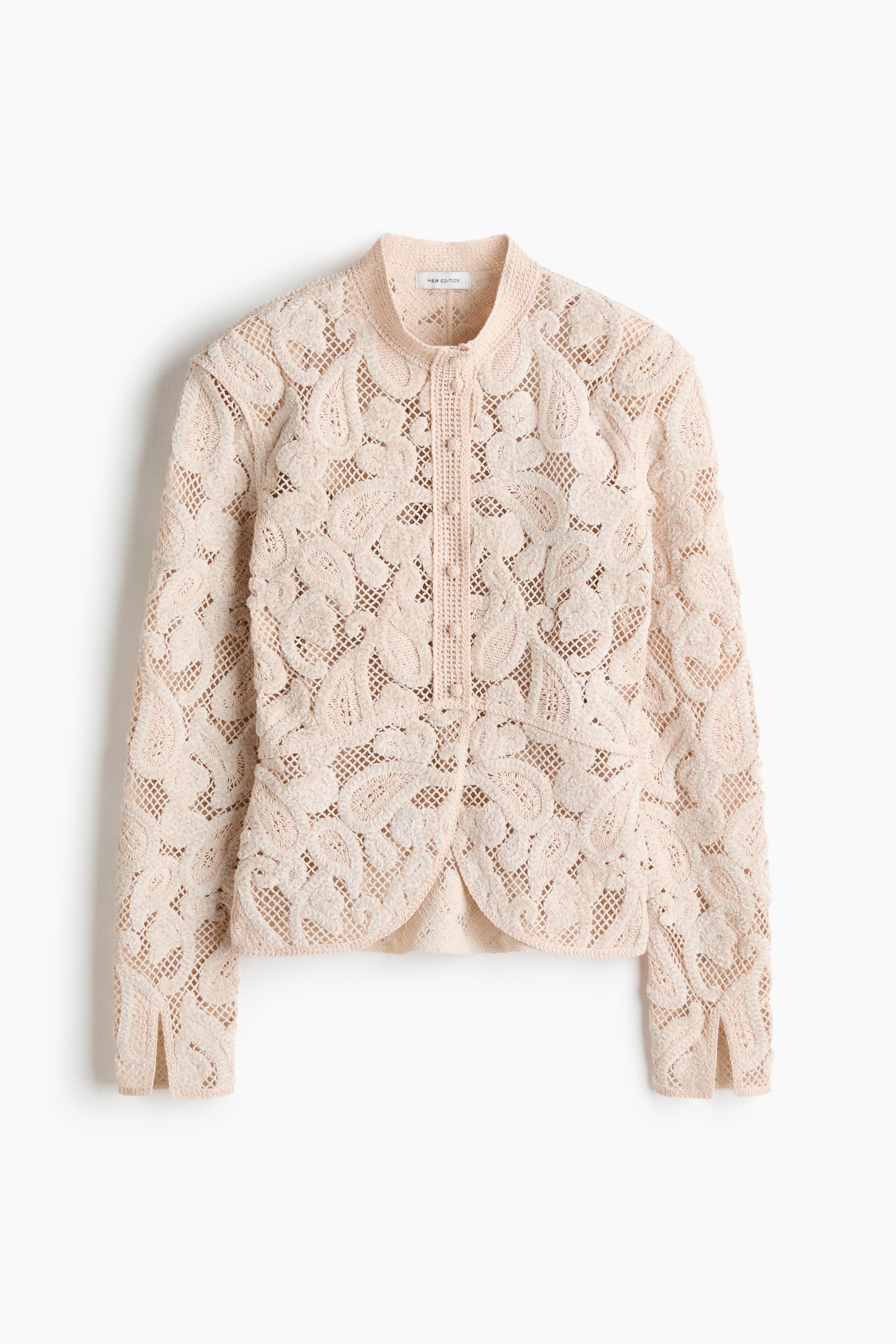 Appliquéd Mesh Jacket - Light beige