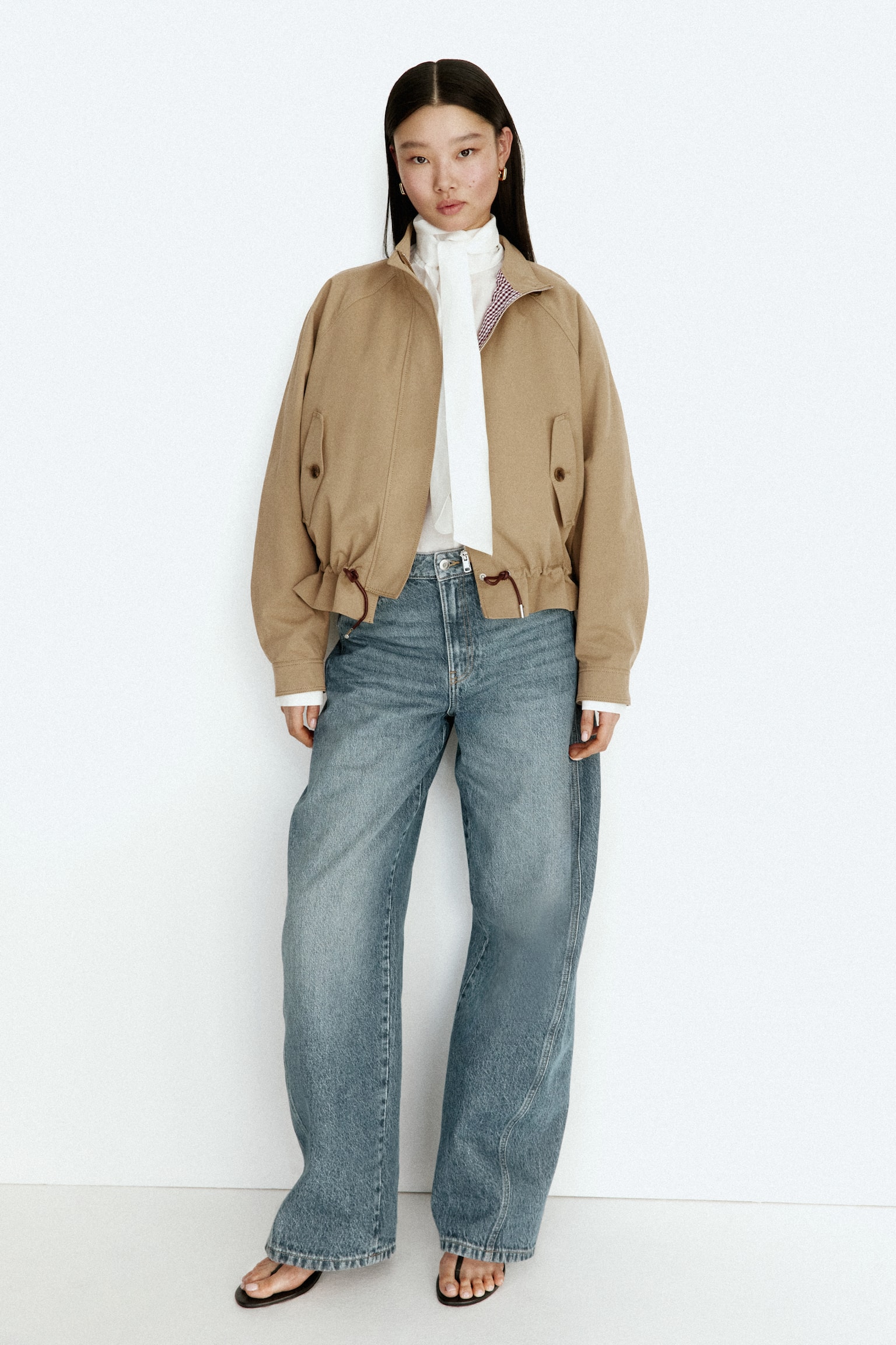 Cotton twill jacket - Dark beige/Brown - 5